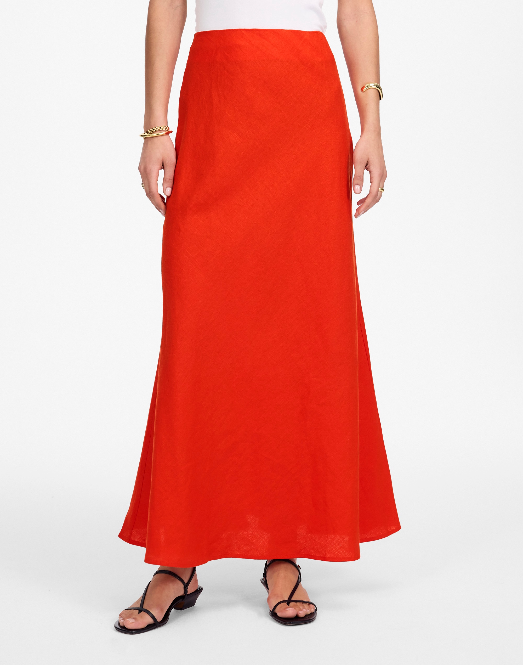Linen Maxi Slip Skirt