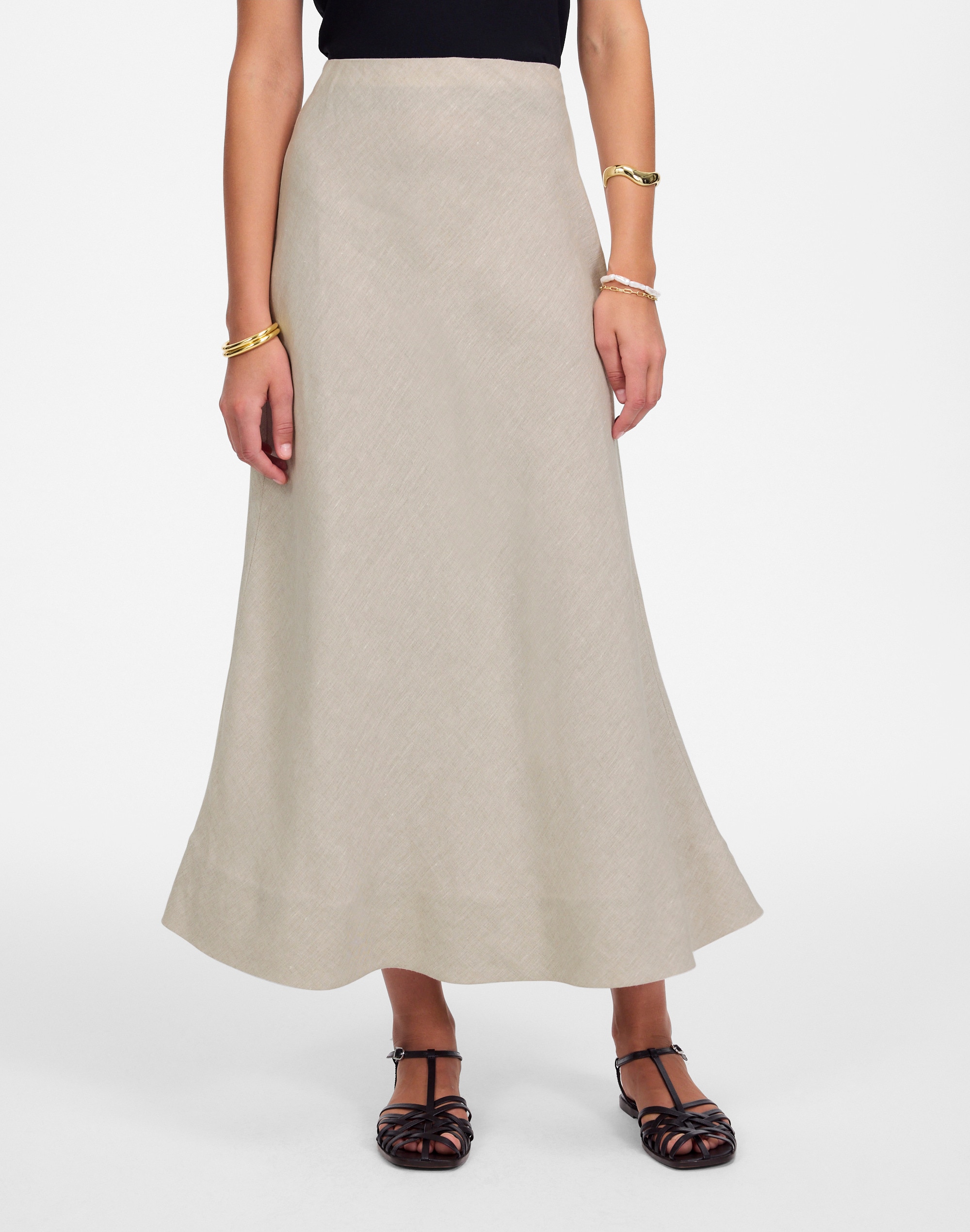 Linen Maxi Slip Skirt