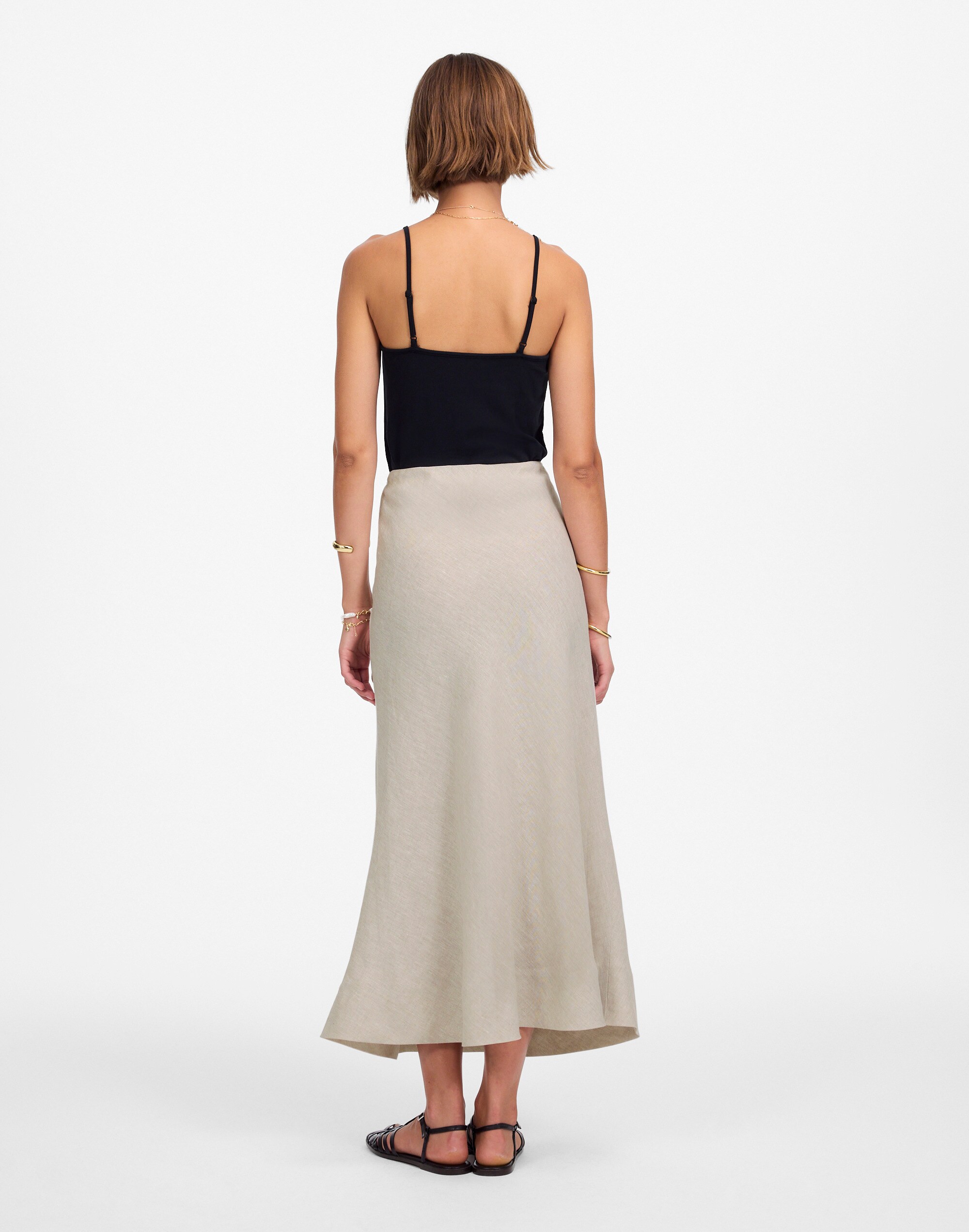 Linen Maxi Slip Skirt