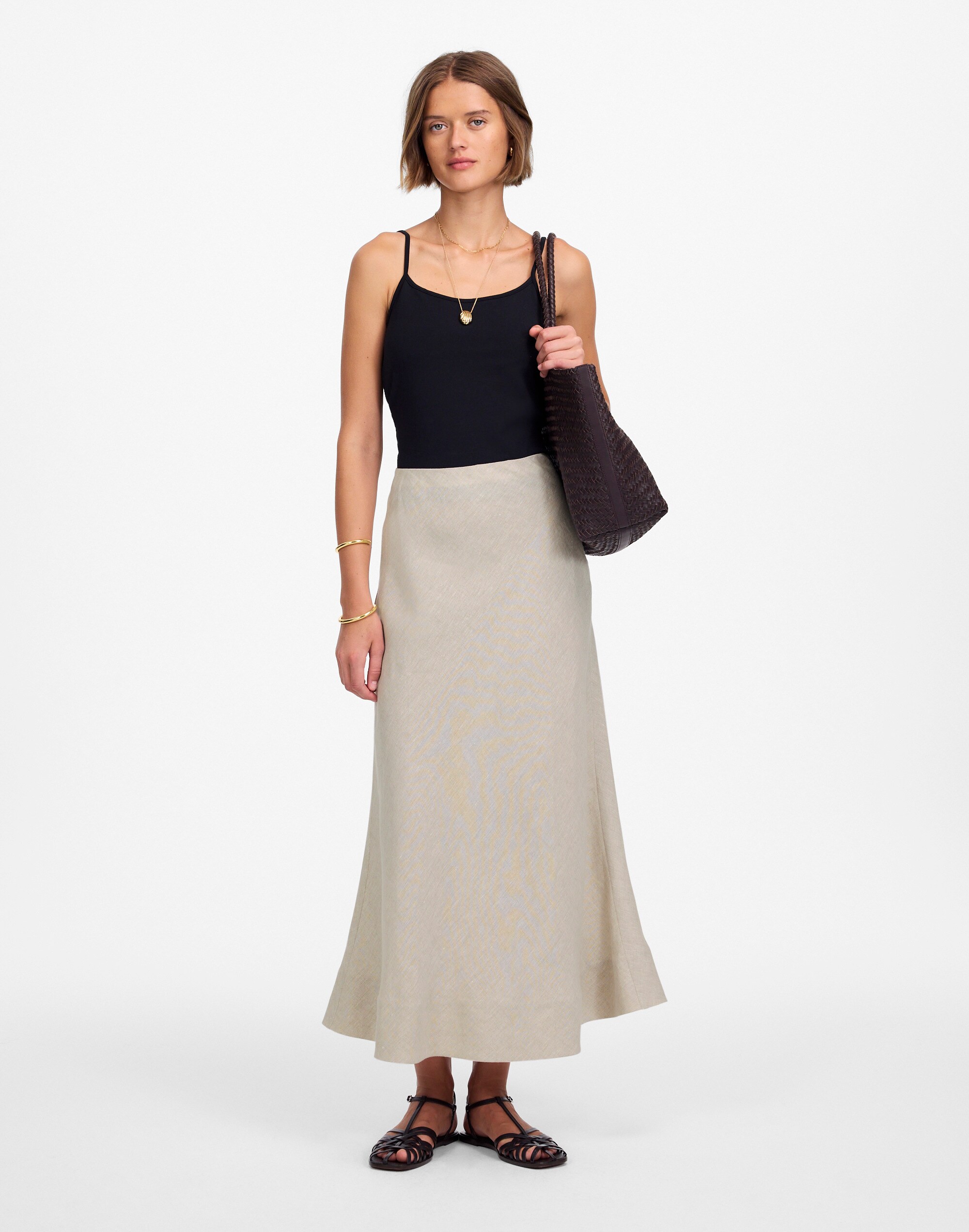 Linen Maxi Slip Skirt