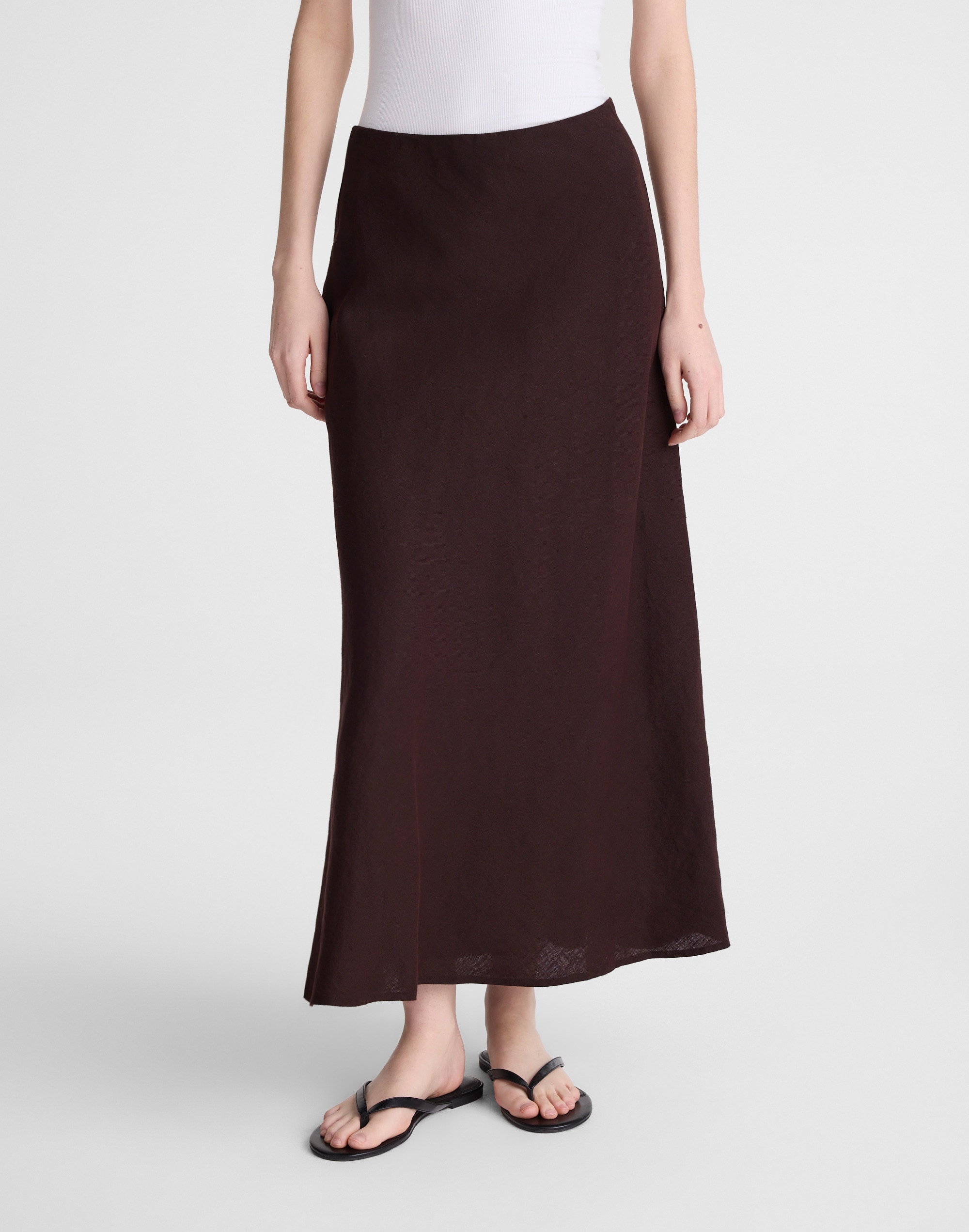 Linen Maxi Slip Skirt