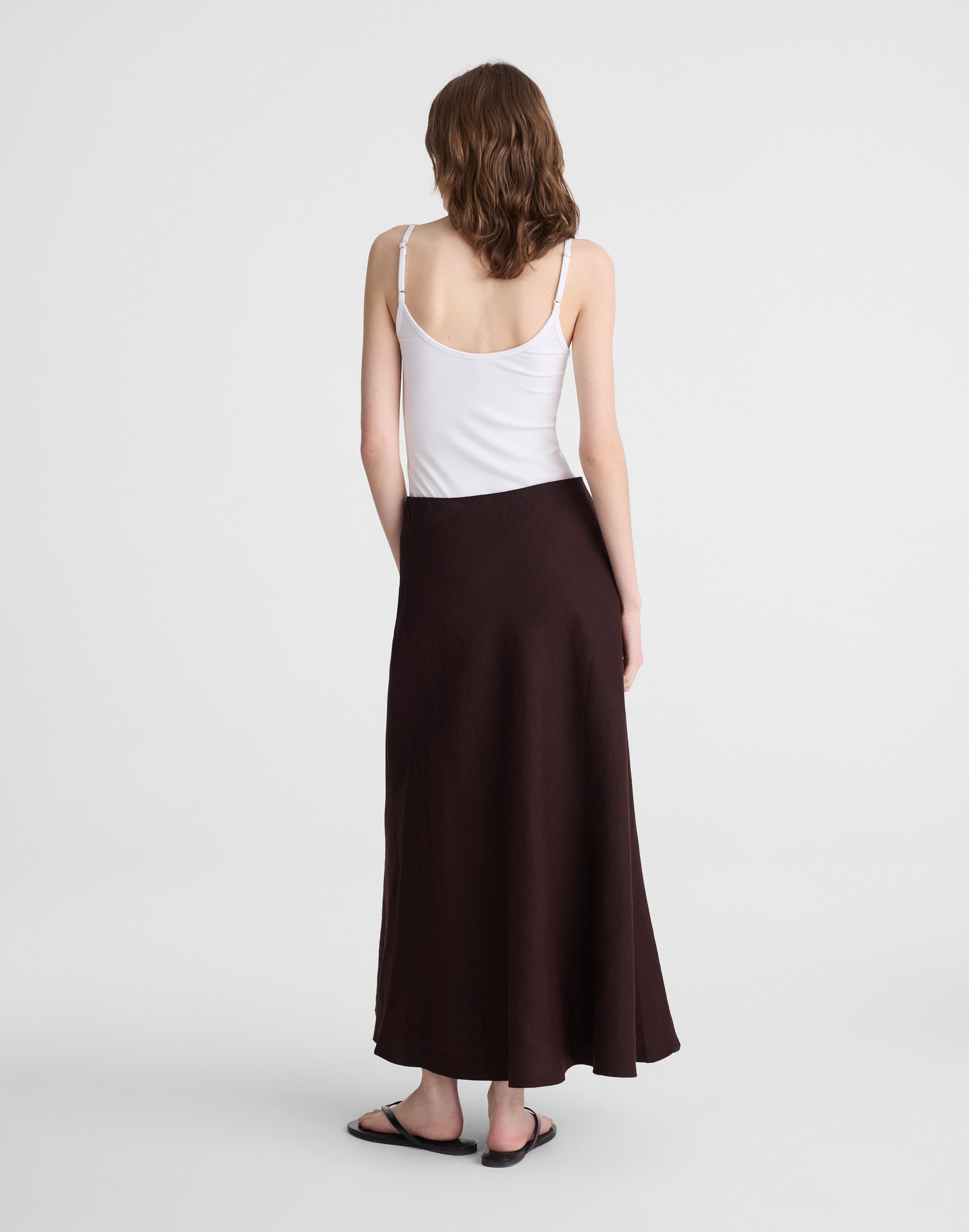 Linen Maxi Slip Skirt