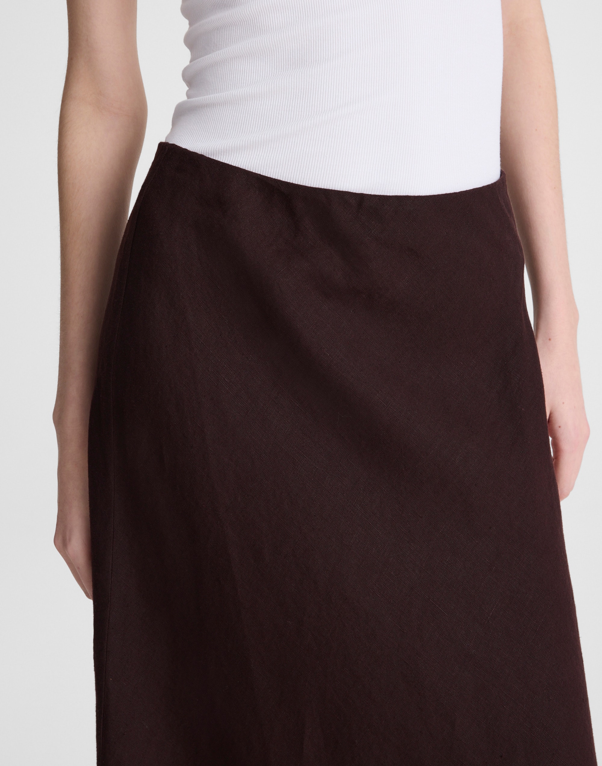 Linen Maxi Slip Skirt