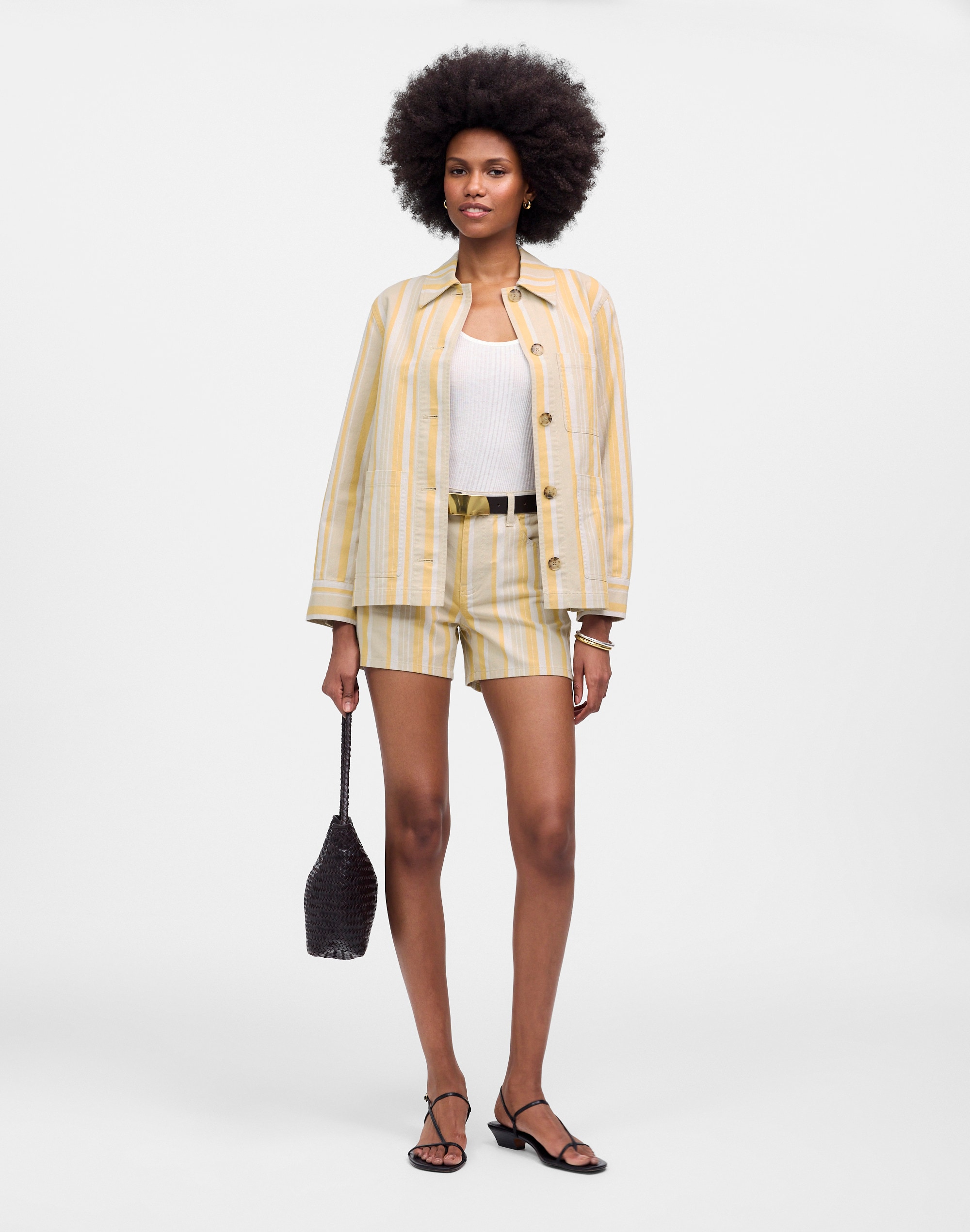 long chore jacket in stripe