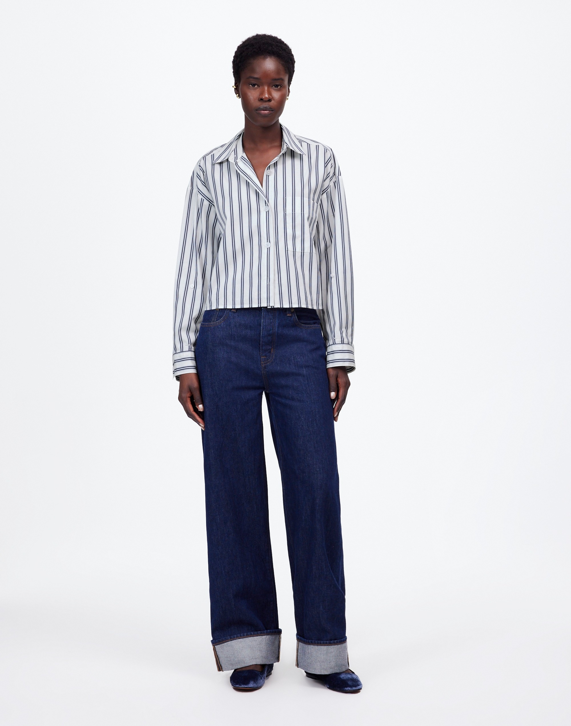 Straight-Hem Shirt in Poplin