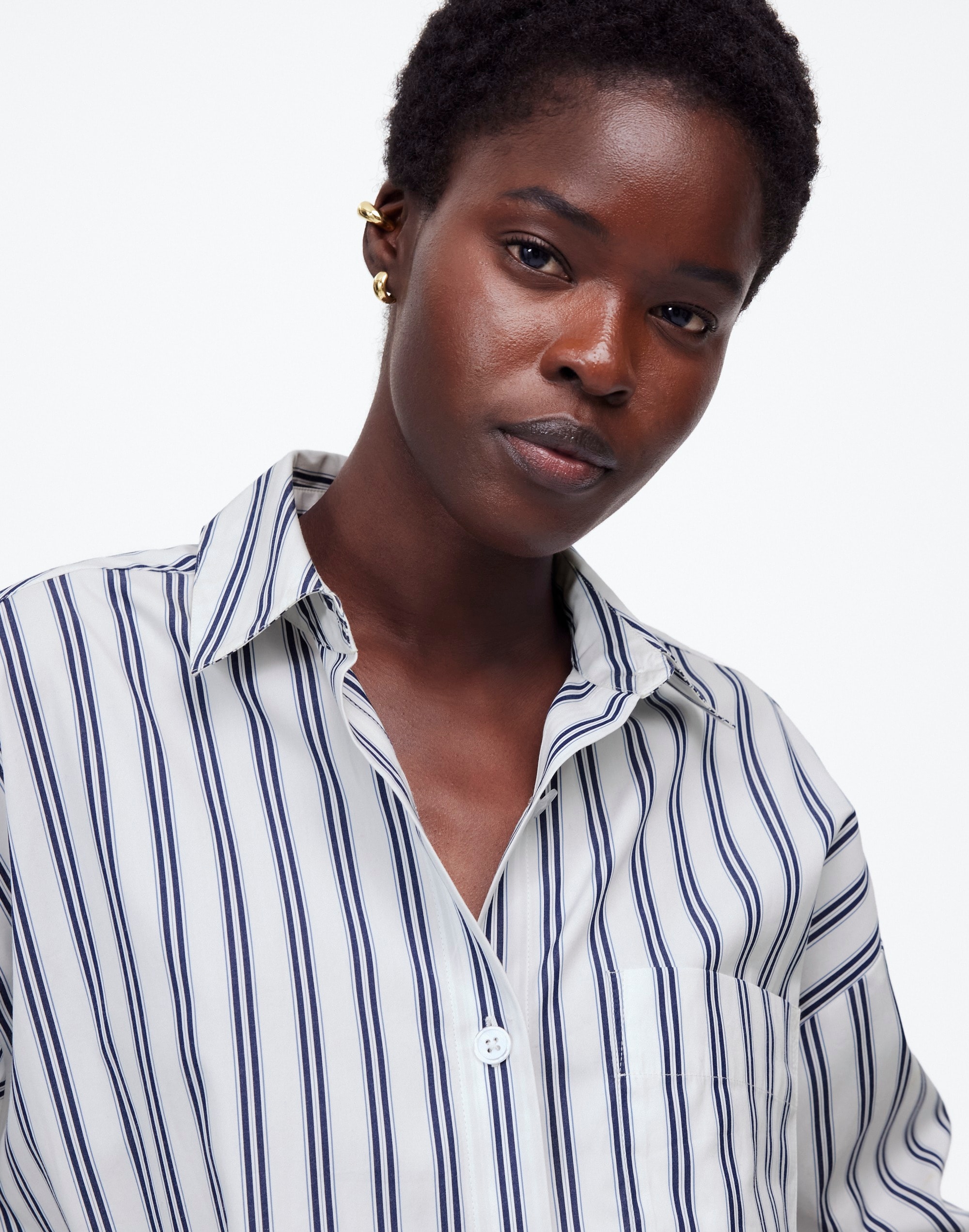 Straight-Hem Shirt in Poplin