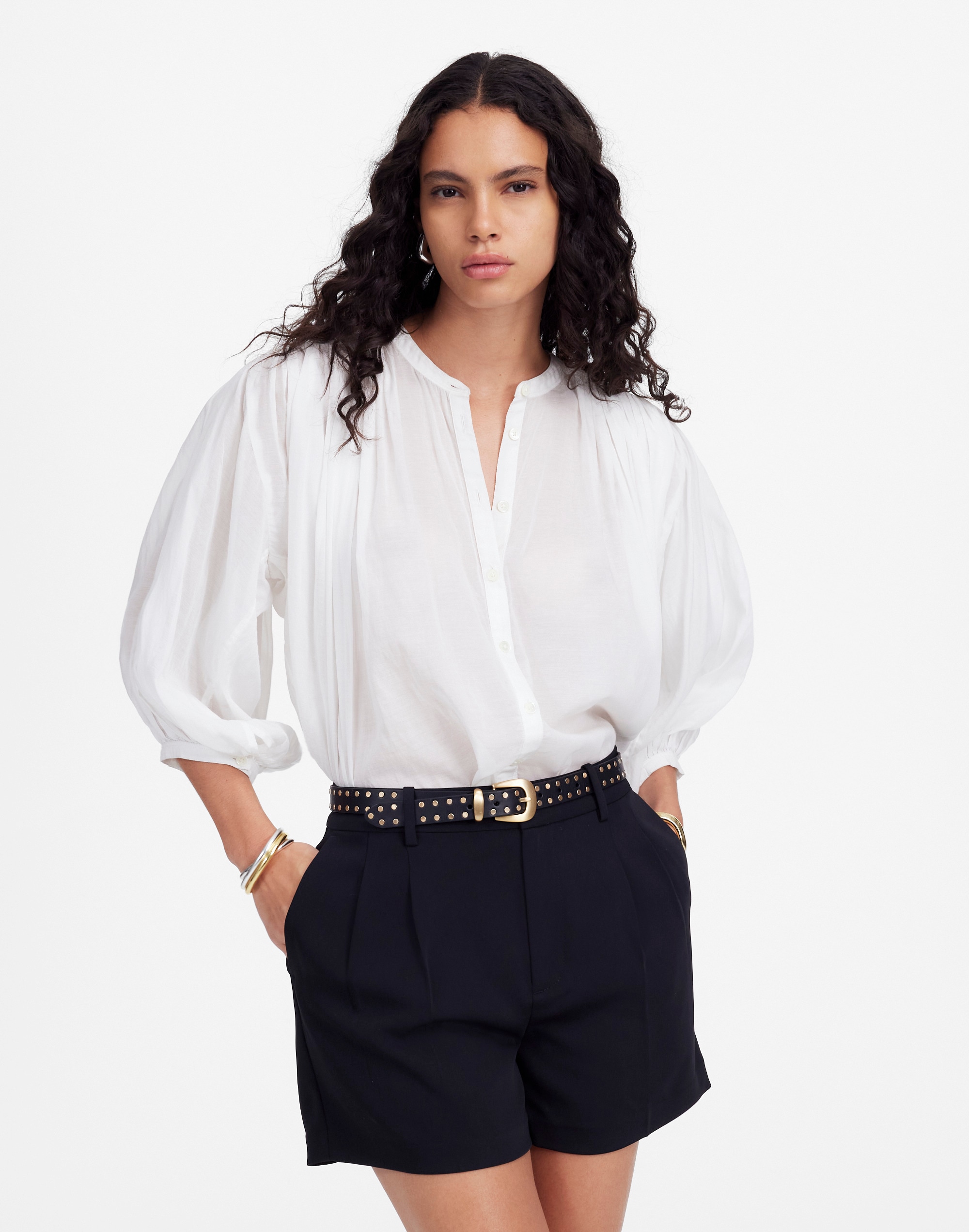 Easy Pleated Trouser Shorts in Crepe