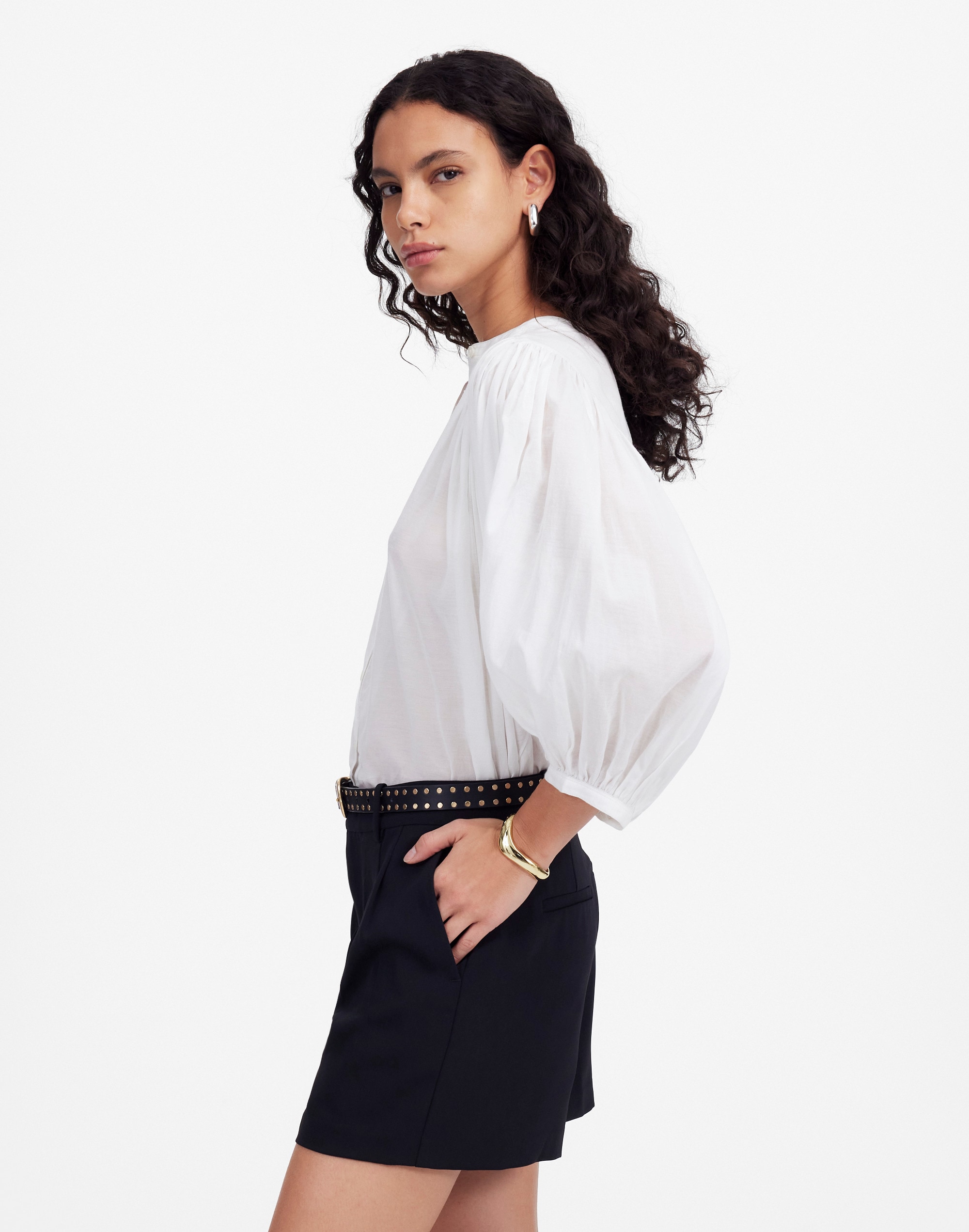 Easy Pleated Trouser Shorts in Crepe