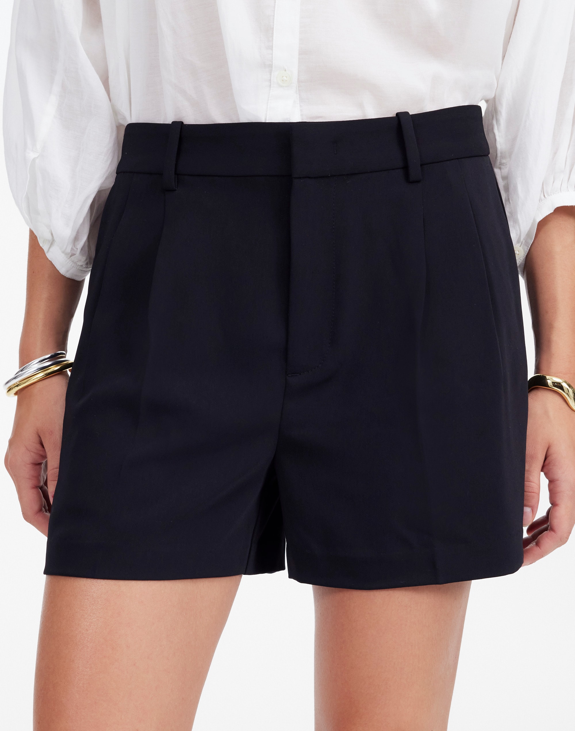 Easy Pleated Trouser Shorts in Crepe