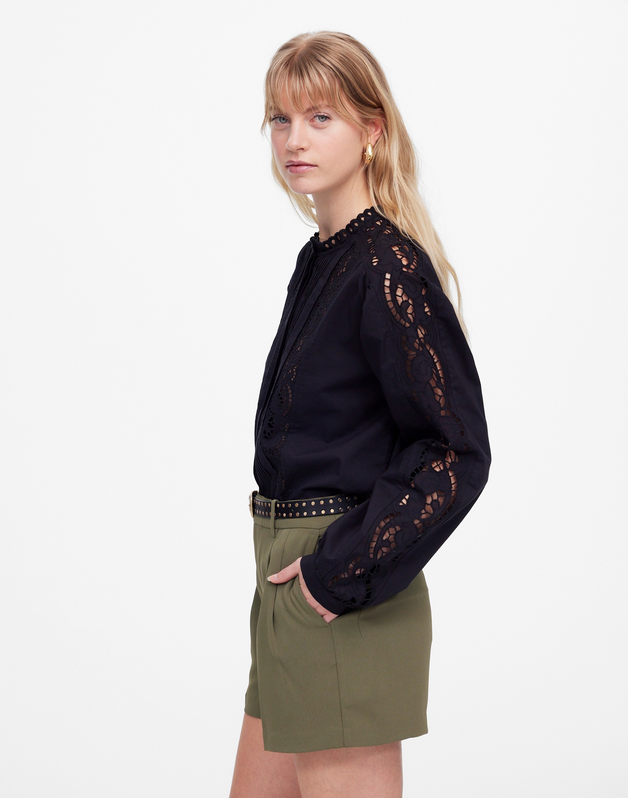 Easy Pleated Trouser Shorts in Crepe