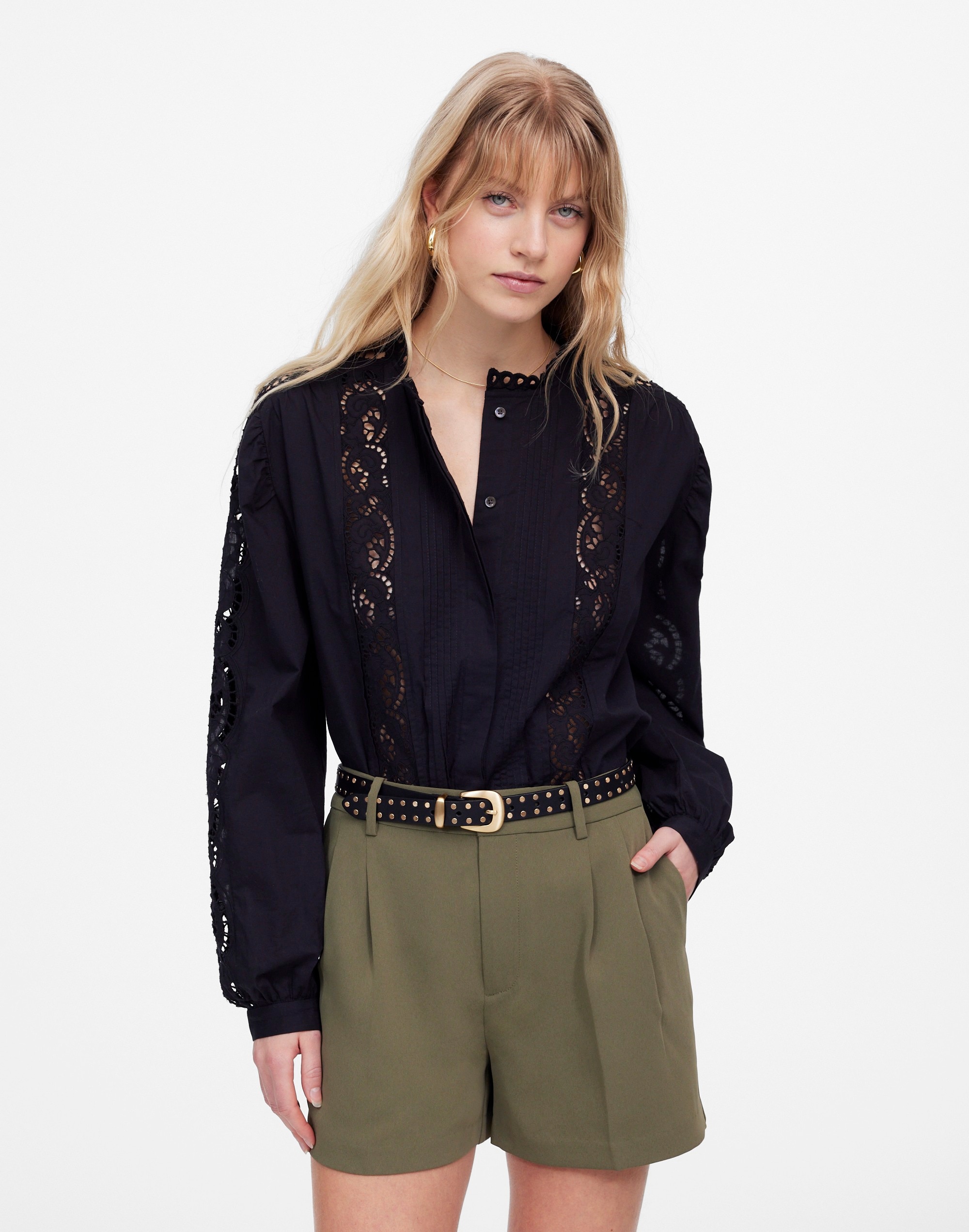 Easy Pleated Trouser Shorts in Crepe