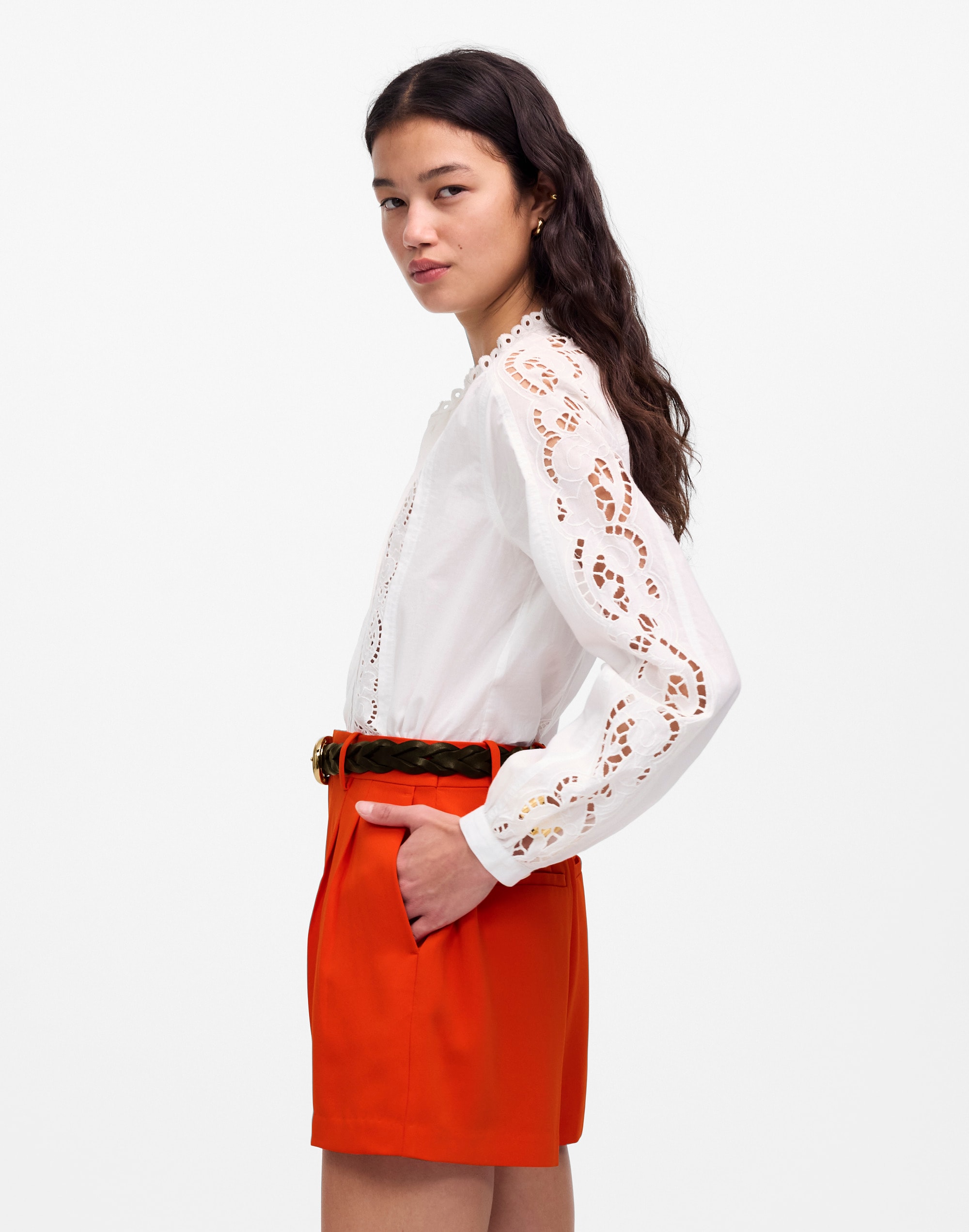 Easy Pleated Trouser Shorts in Crepe