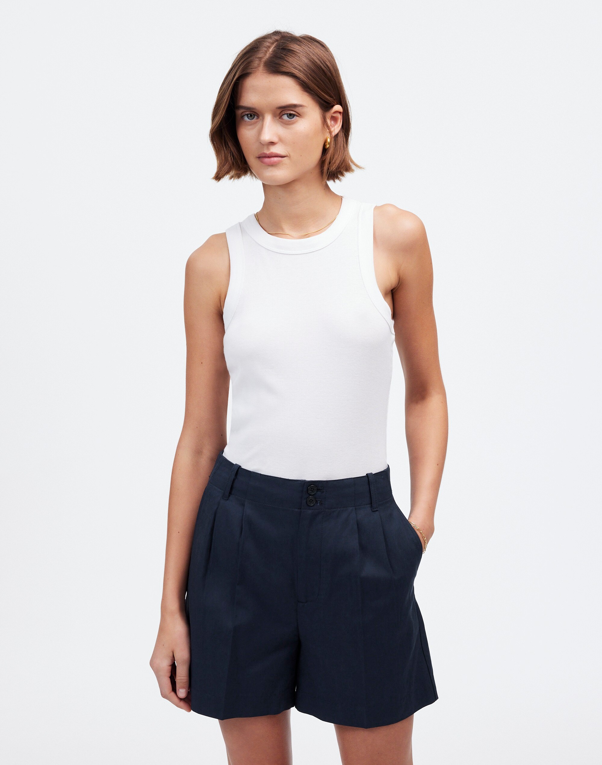 The Drapey Twill Pleated Short