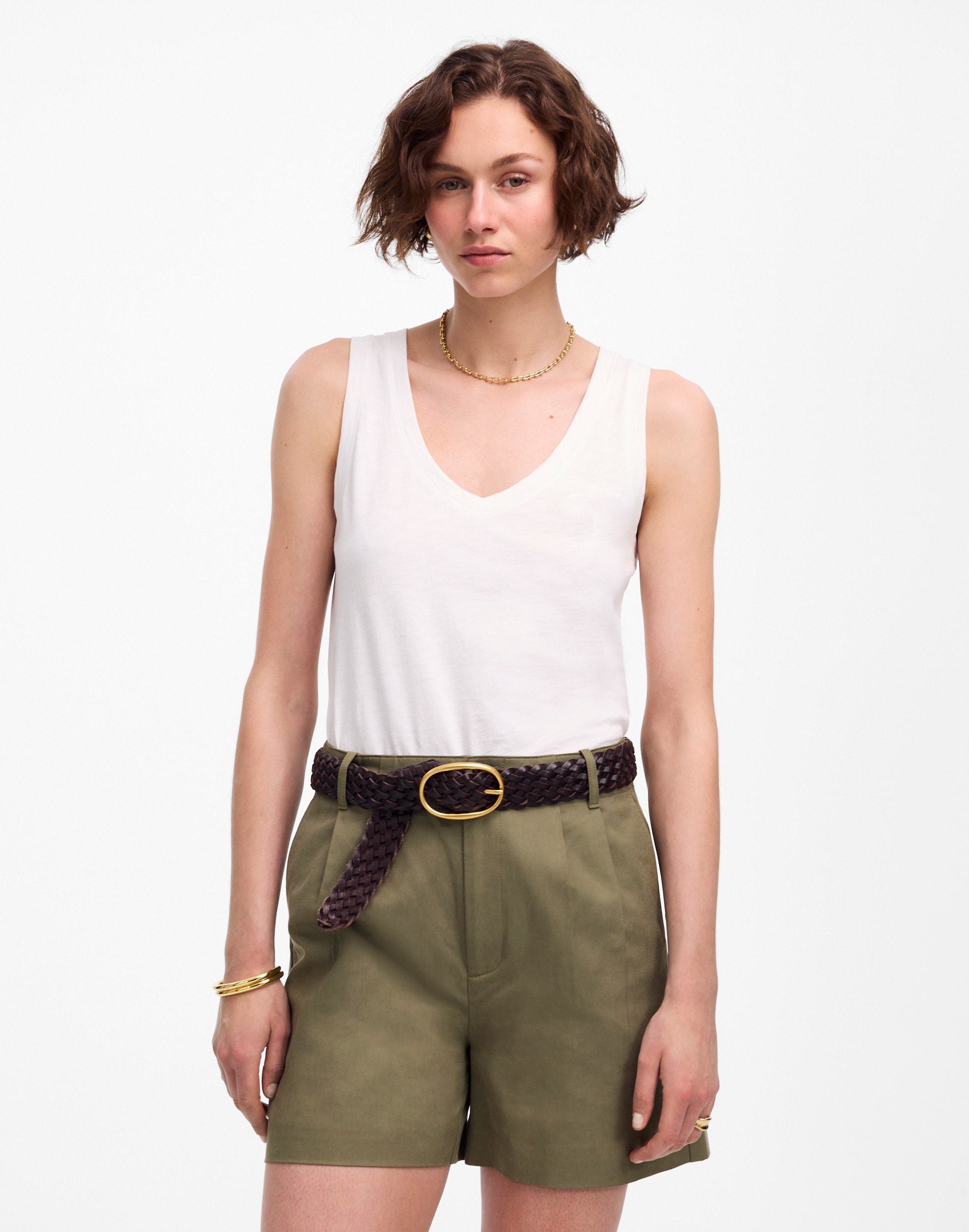 The Drapey Twill Pleated Short