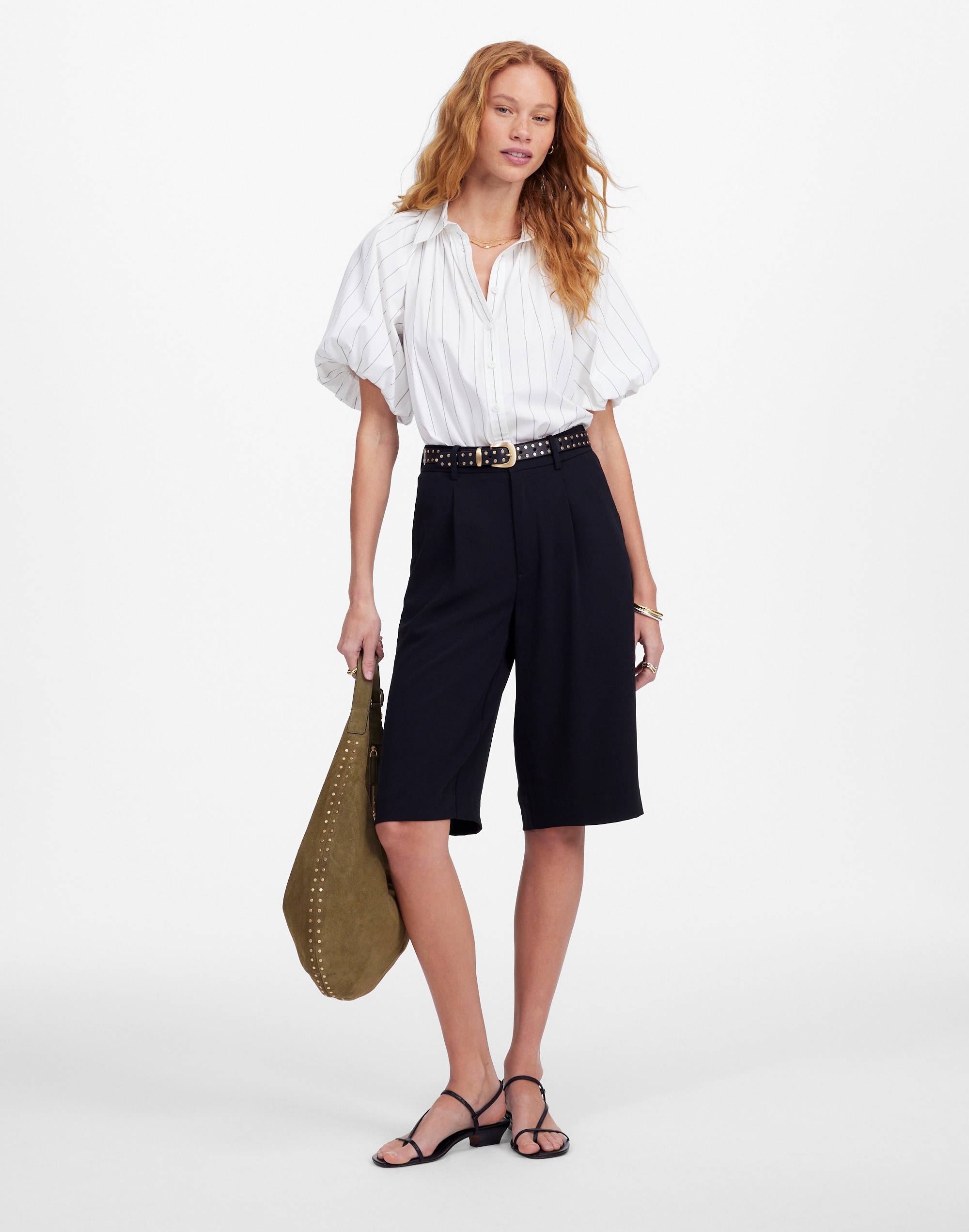 slouchy shorts in crepe