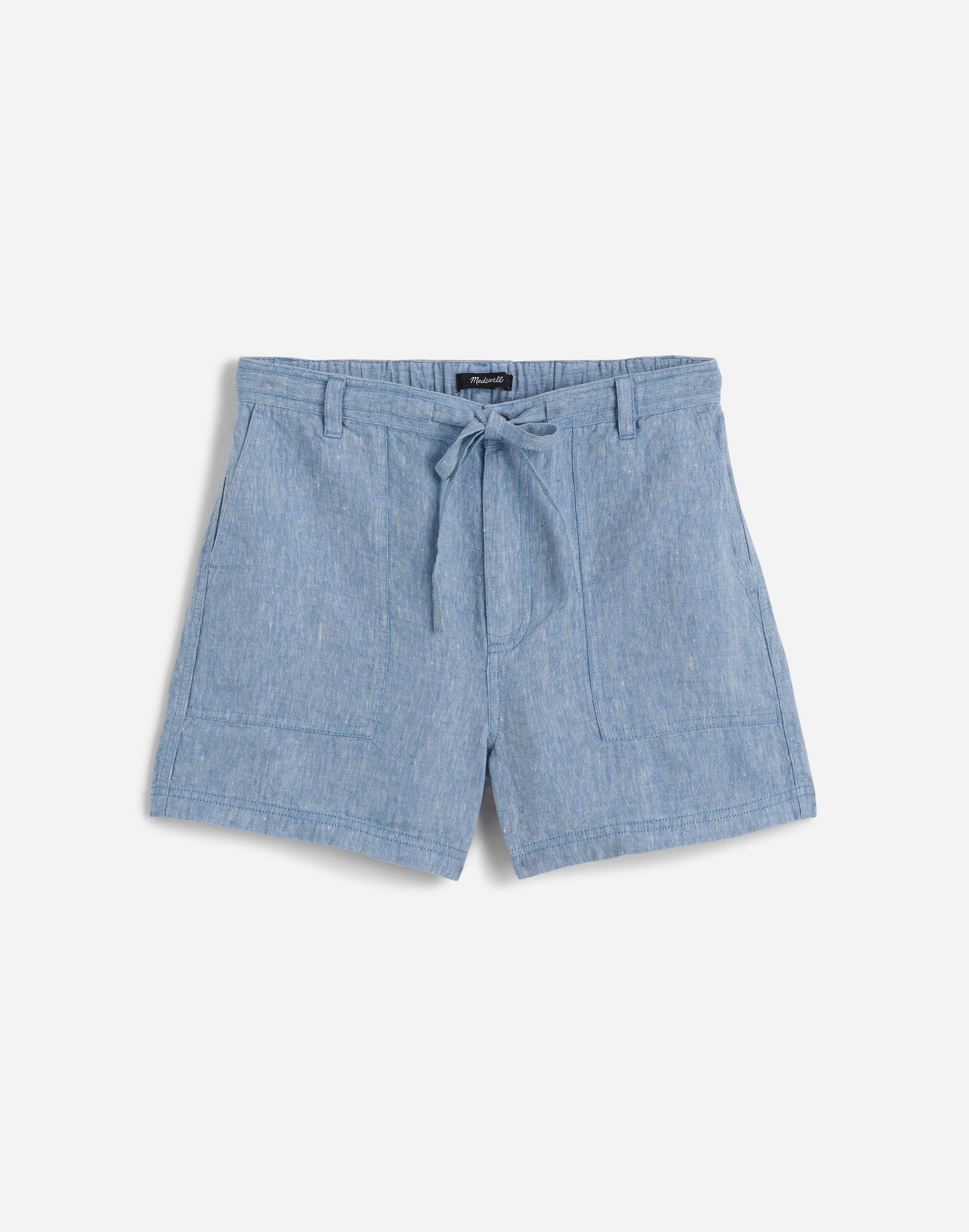 Pull-On Drawstring Shorts in 100% Linen