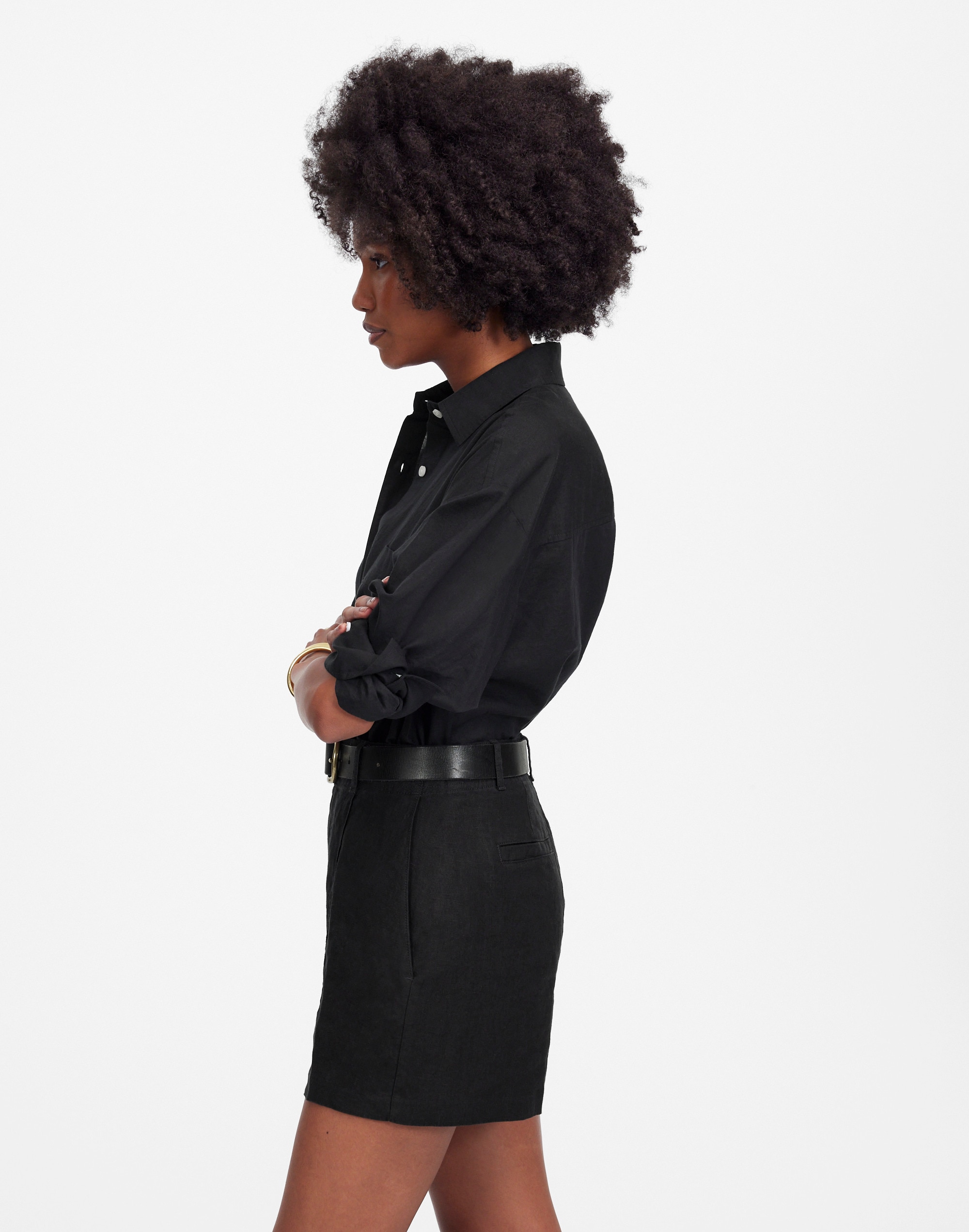 Pintucked Shorts in 100% Linen