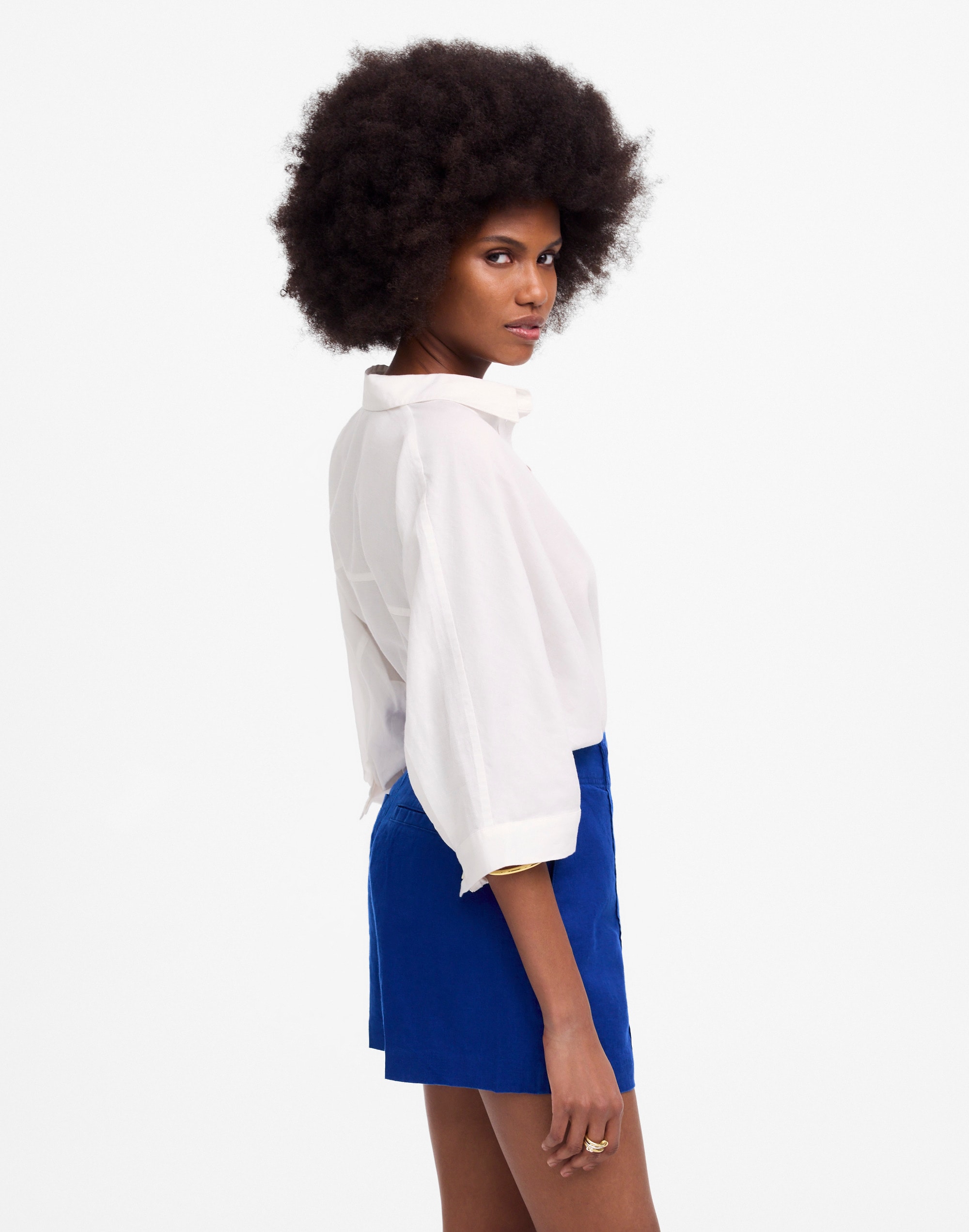 Pintucked Shorts in 100% Linen