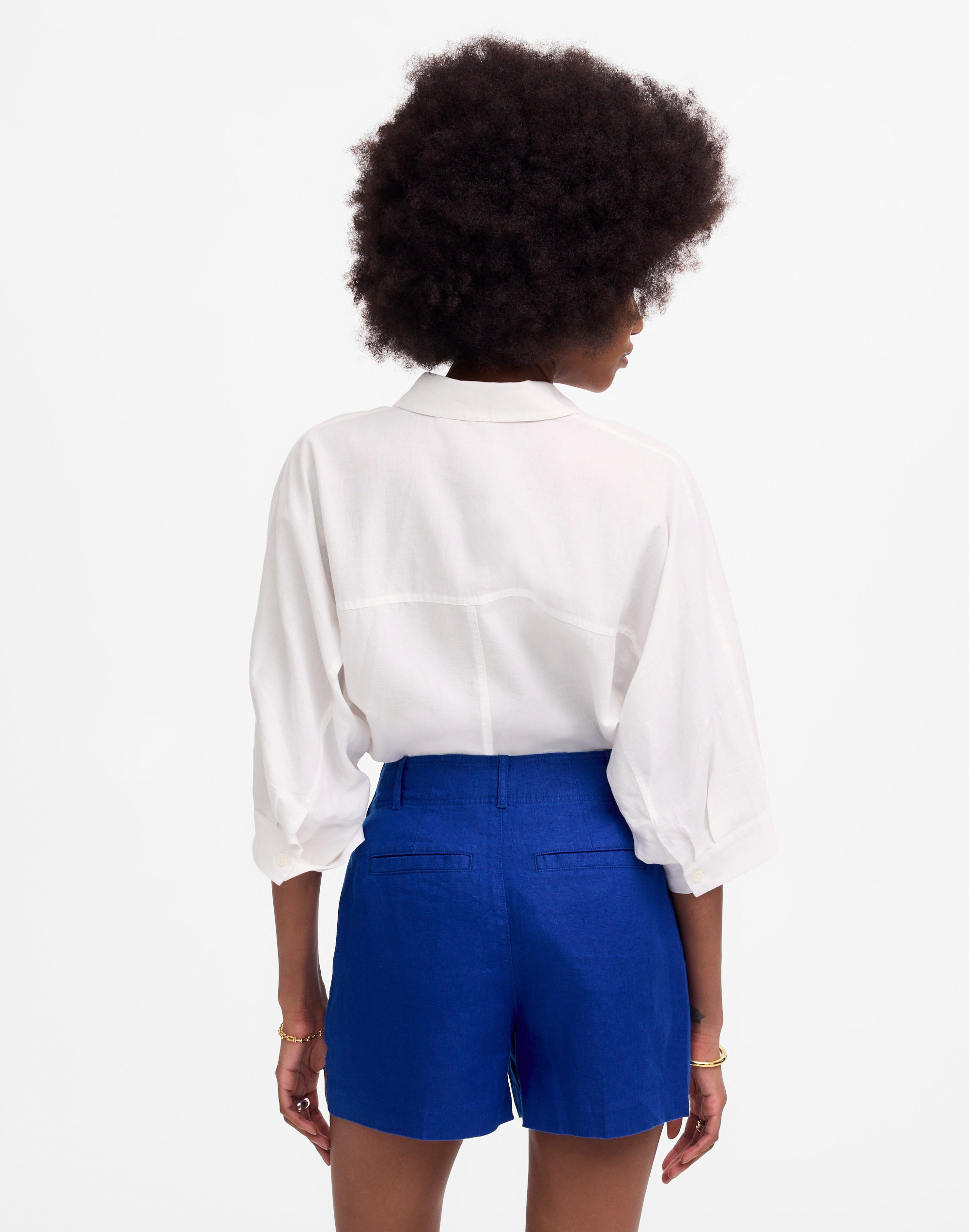 Pintucked Shorts in 100% Linen