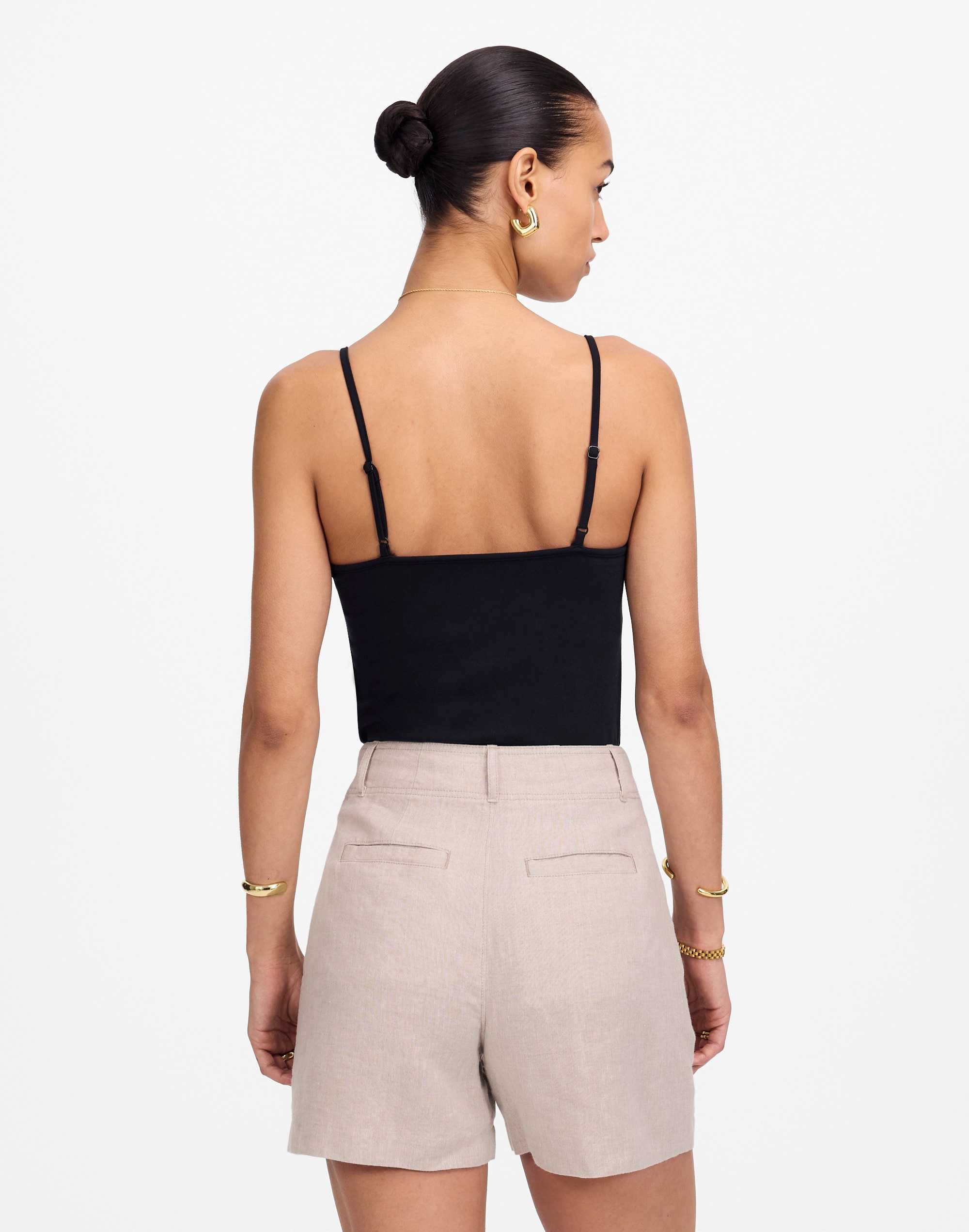 Pintucked Shorts in 100% Linen