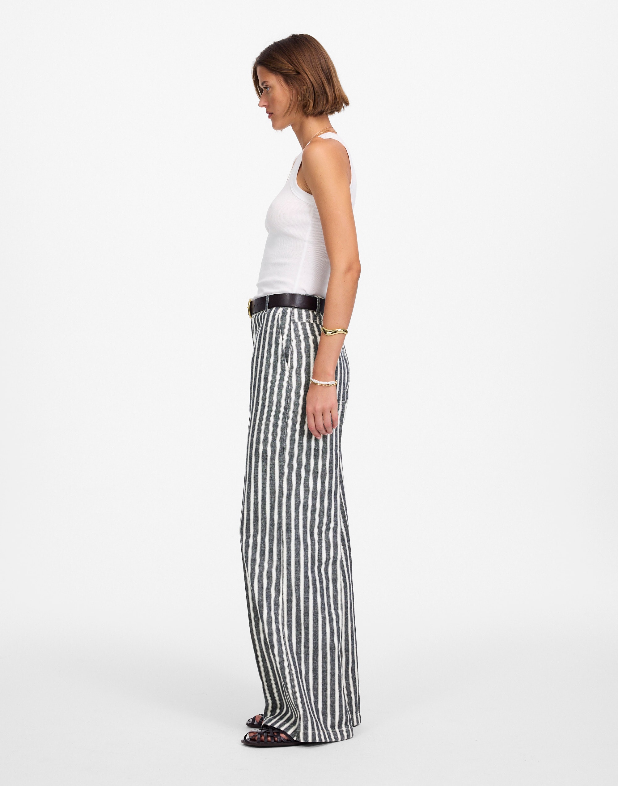 The Zoe Relaxed Wide Pant in Linen-Cotton Blend