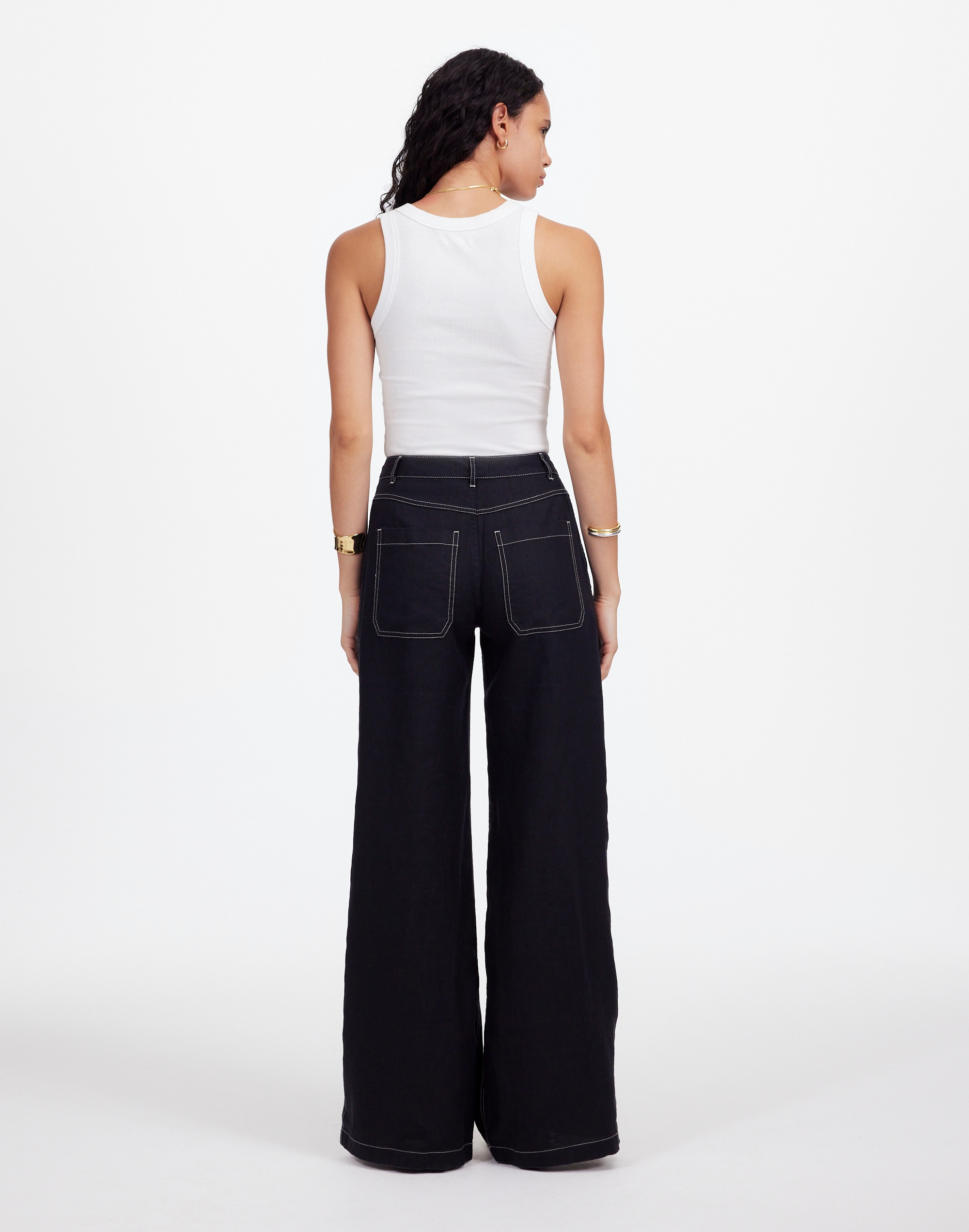 The Tall Zoe Relaxed Wide Pant in 100% Linen