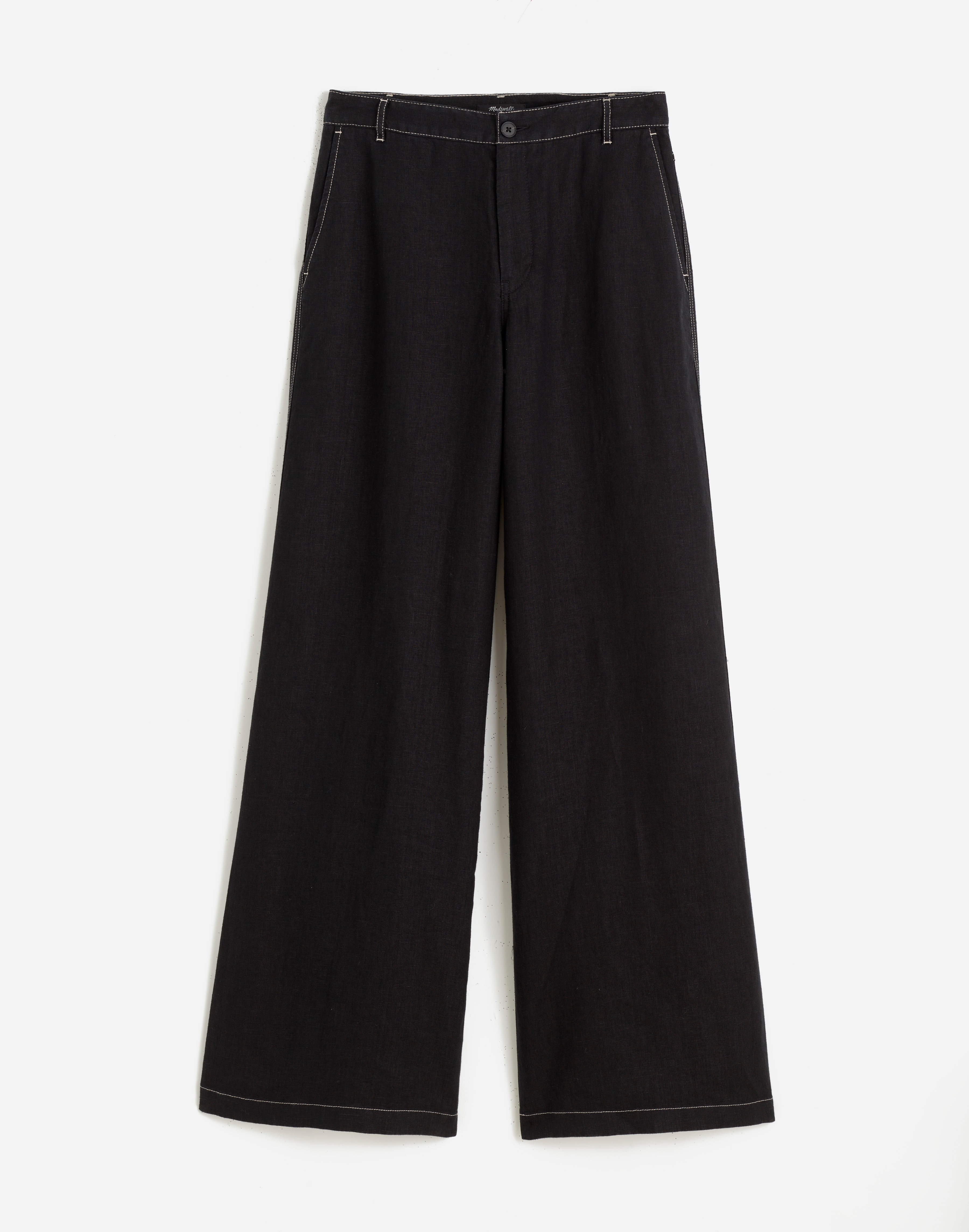 The Zoe Relaxed Wide Pant in 100% Linen