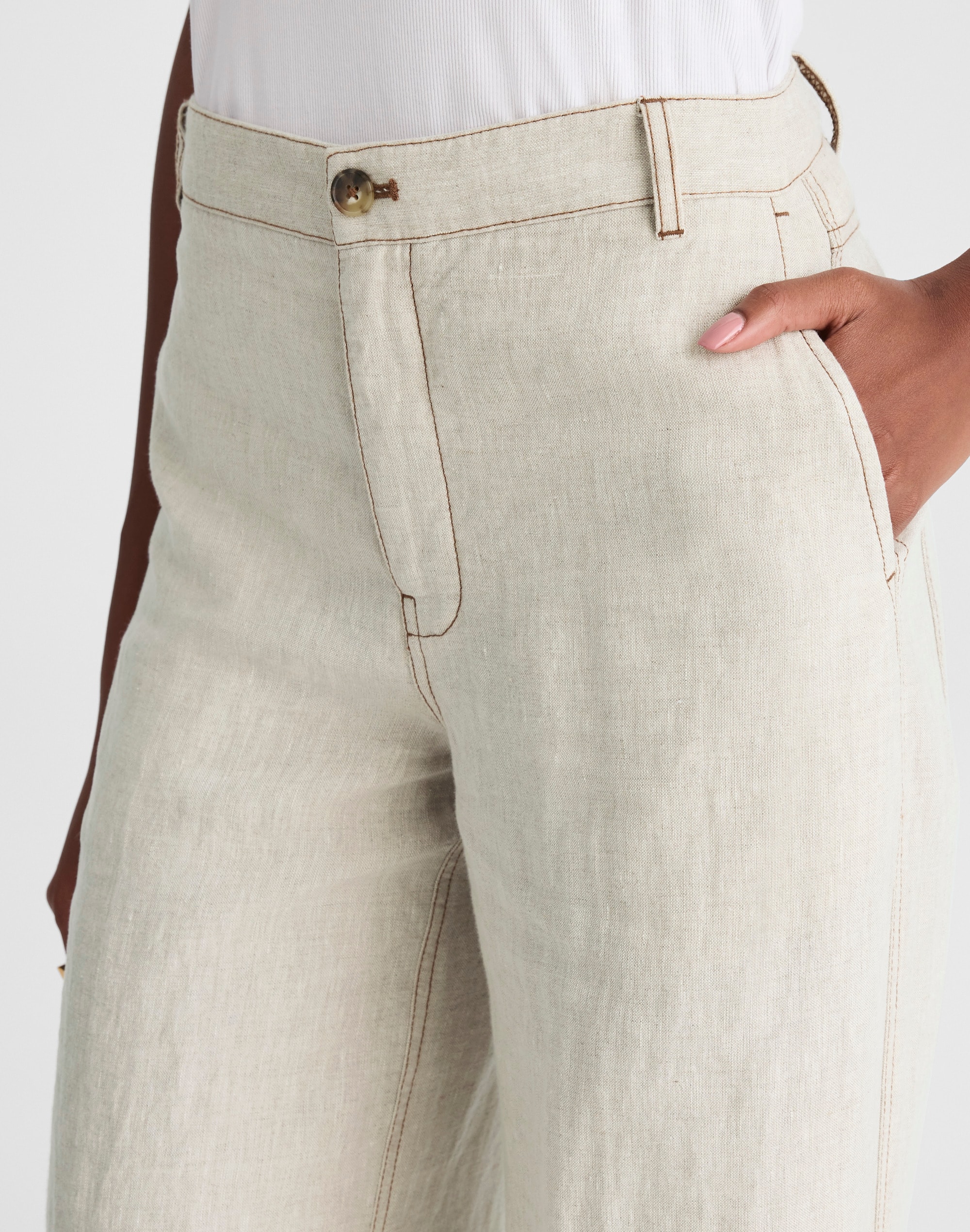 The Zoe Relaxed Wide Pant in 100% Linen