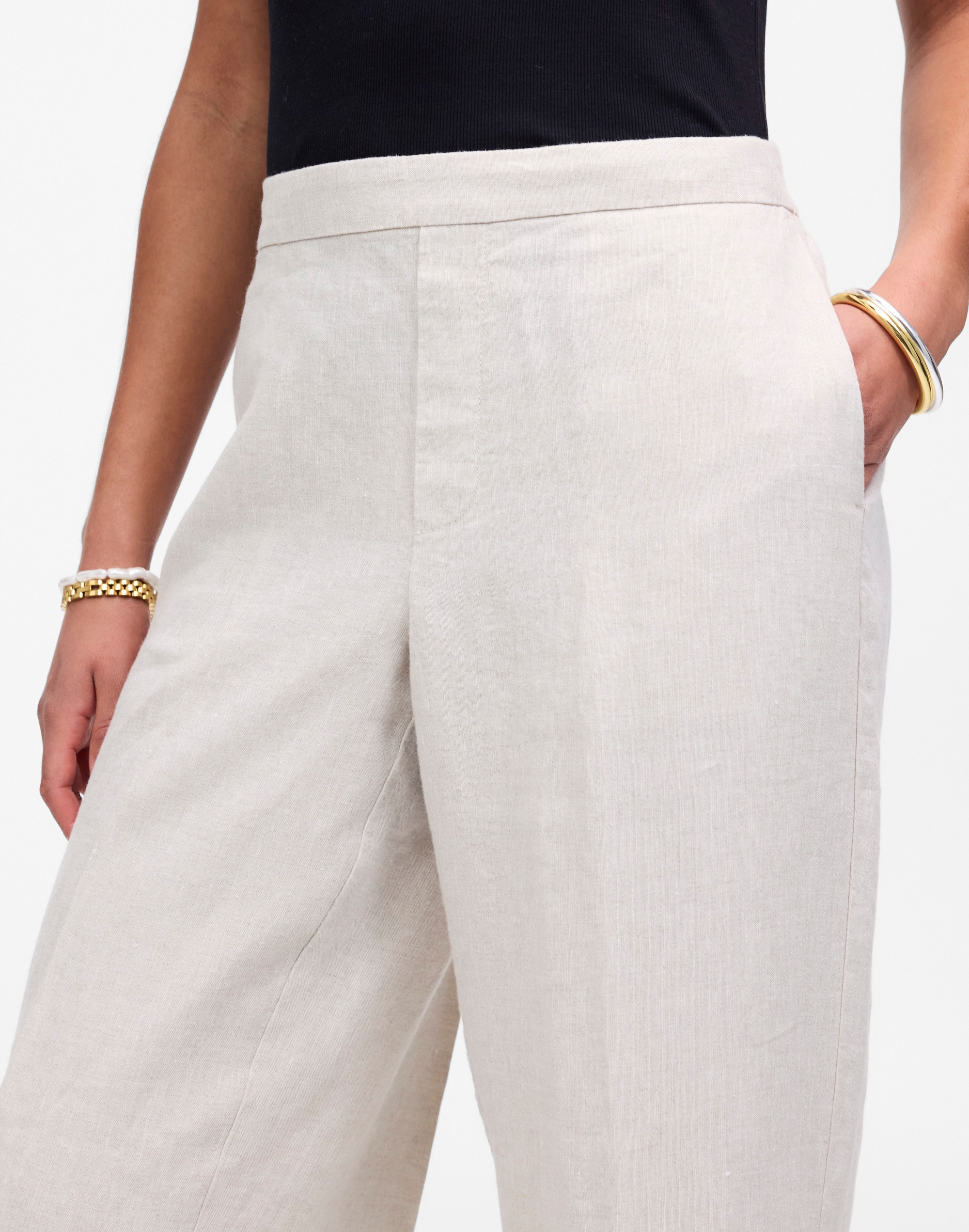 The Petite Easy Pull-On Pant in 100% Linen