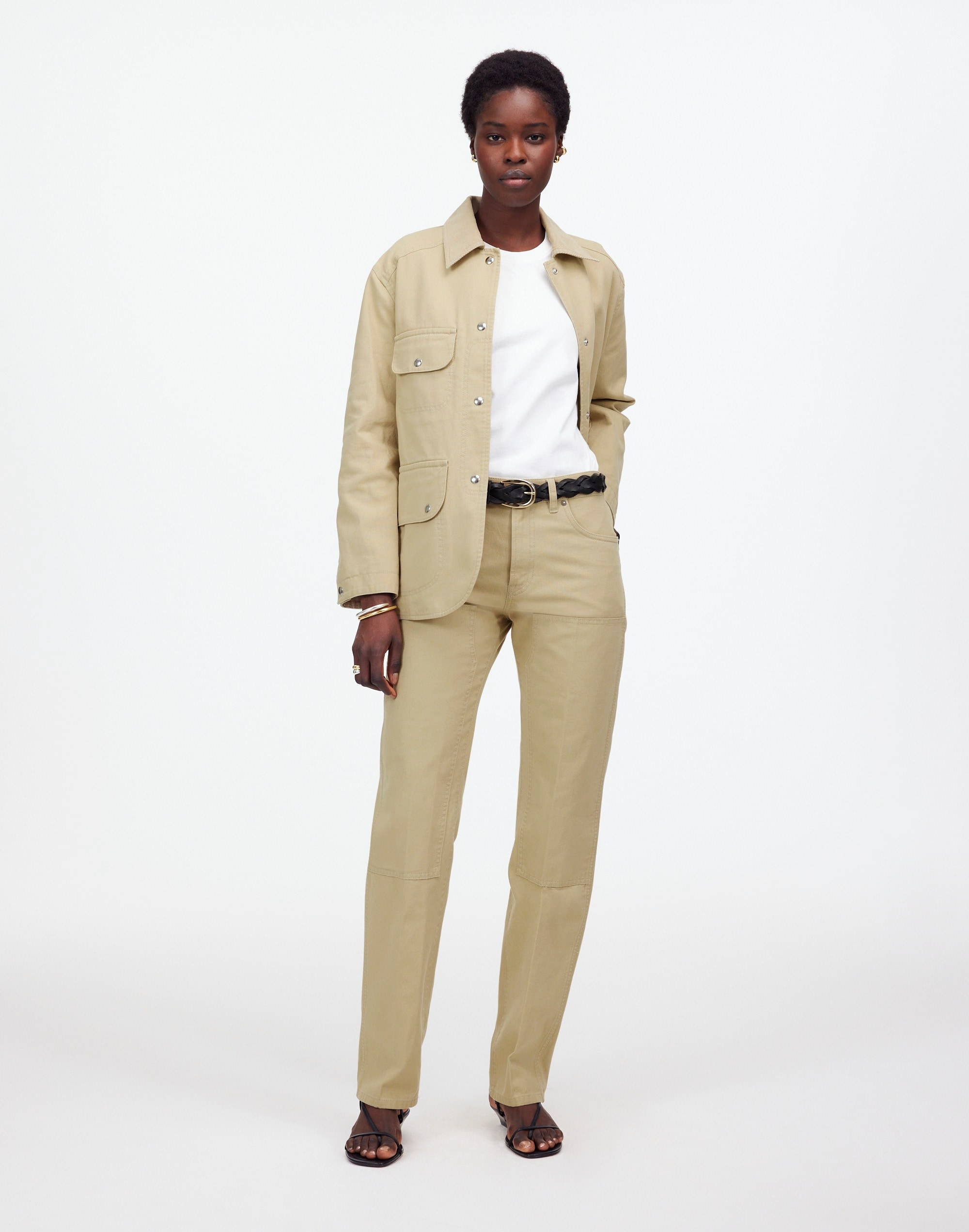 the dean easy straight pant in cotton canvas