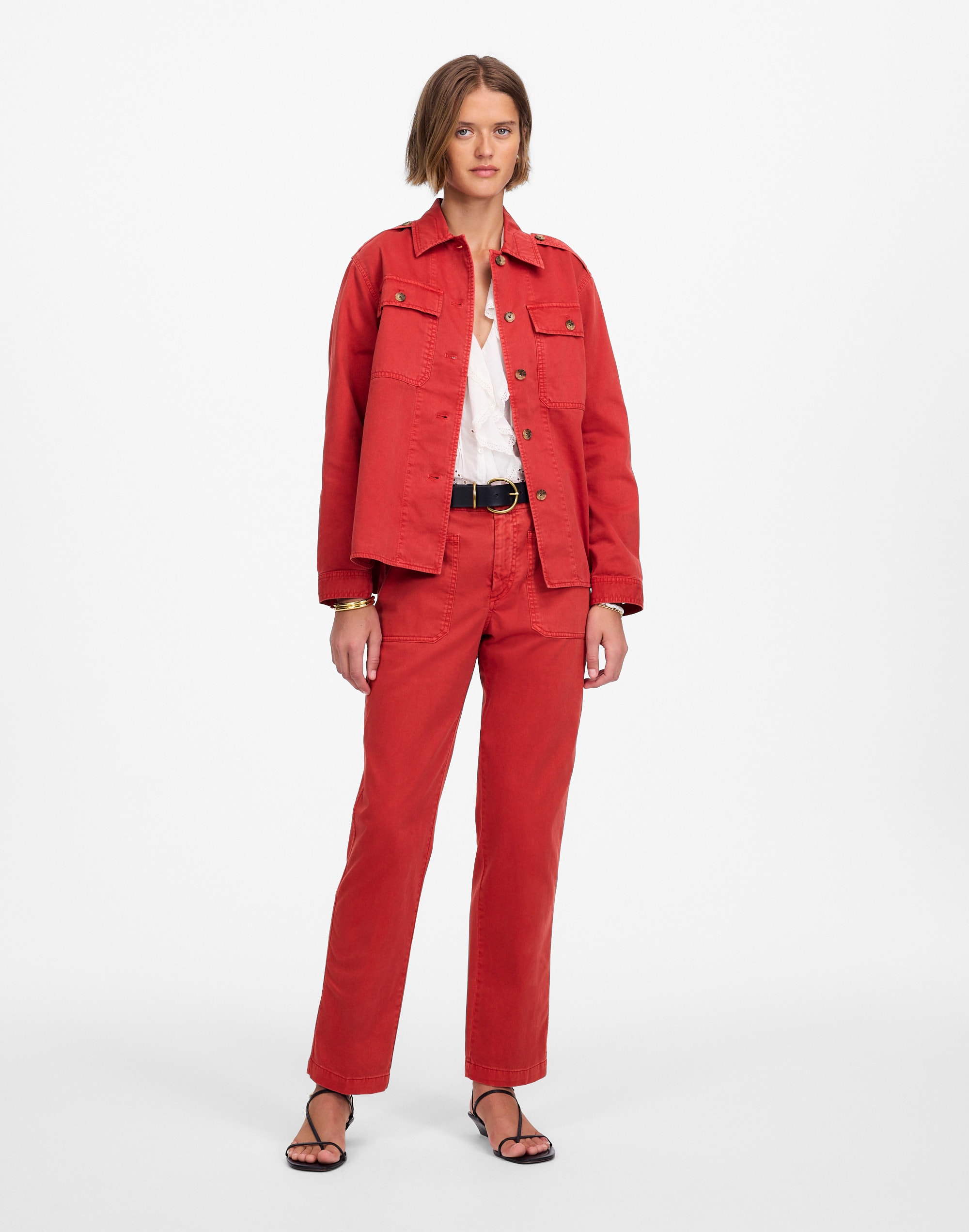 the taper-leg utility pant in garment-dyed twill