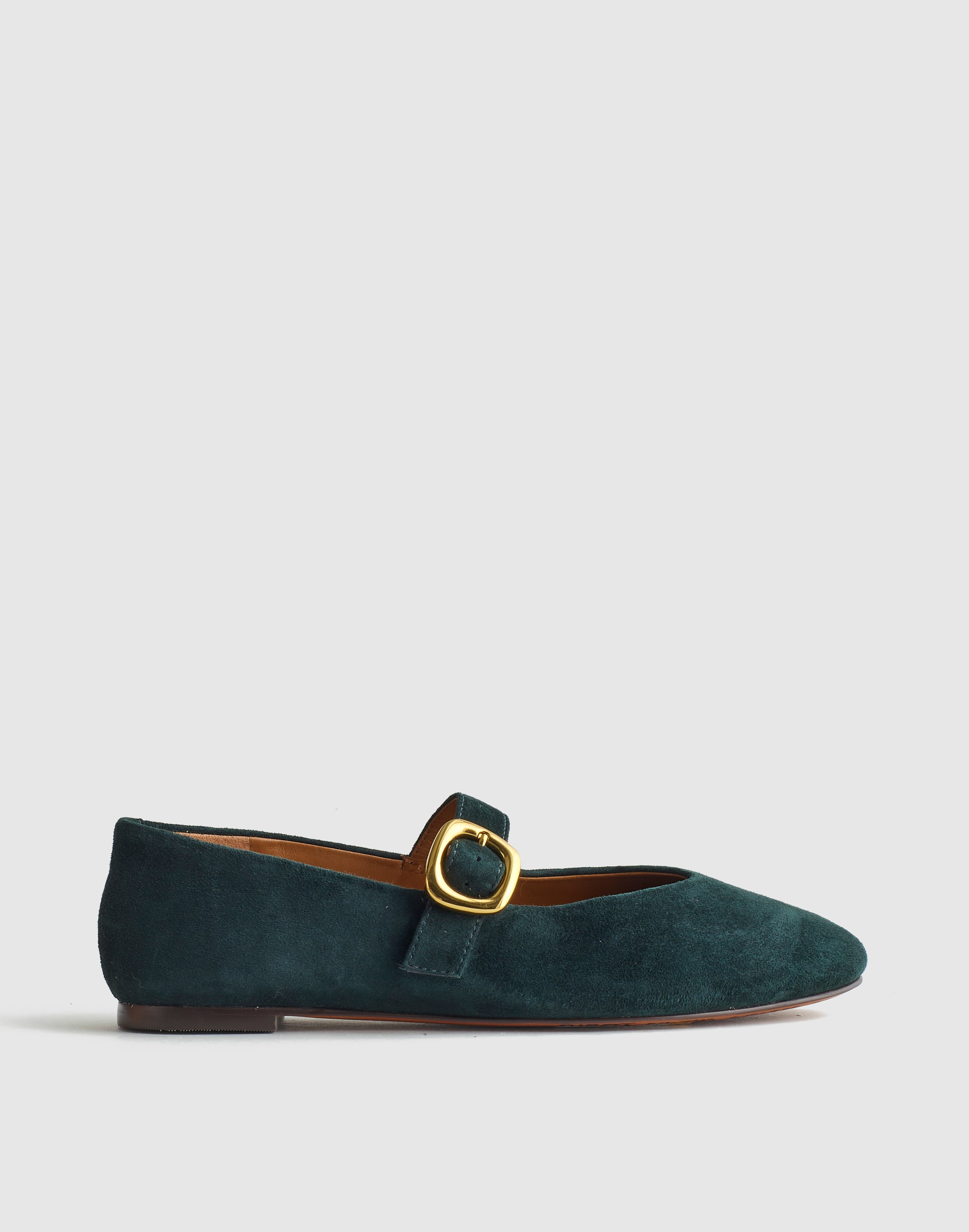 Madewell The Remy Mary Jane Flat: Sculptural Buckle Edition In Green