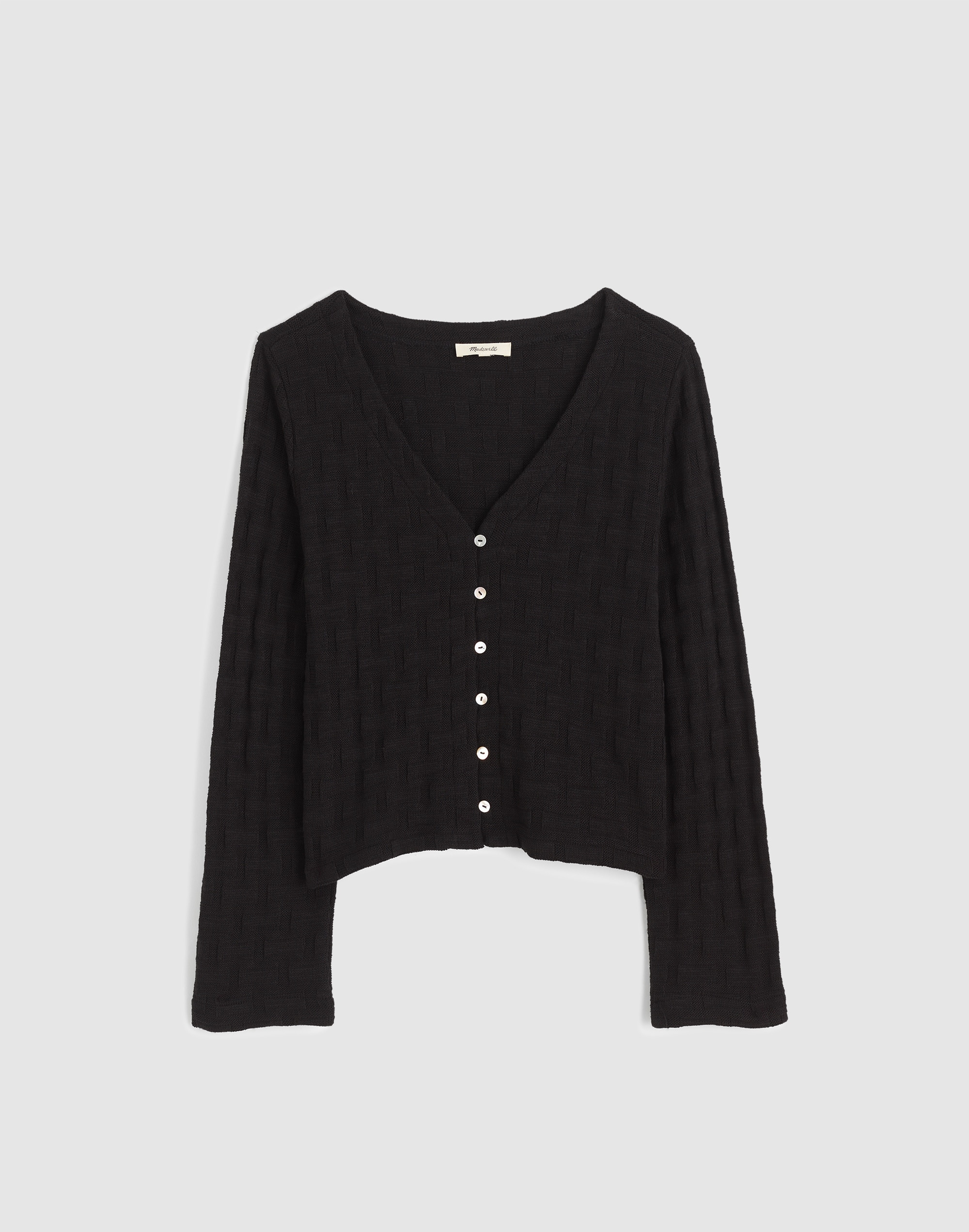 basket-weave stitch long-sleeve sweater tee
