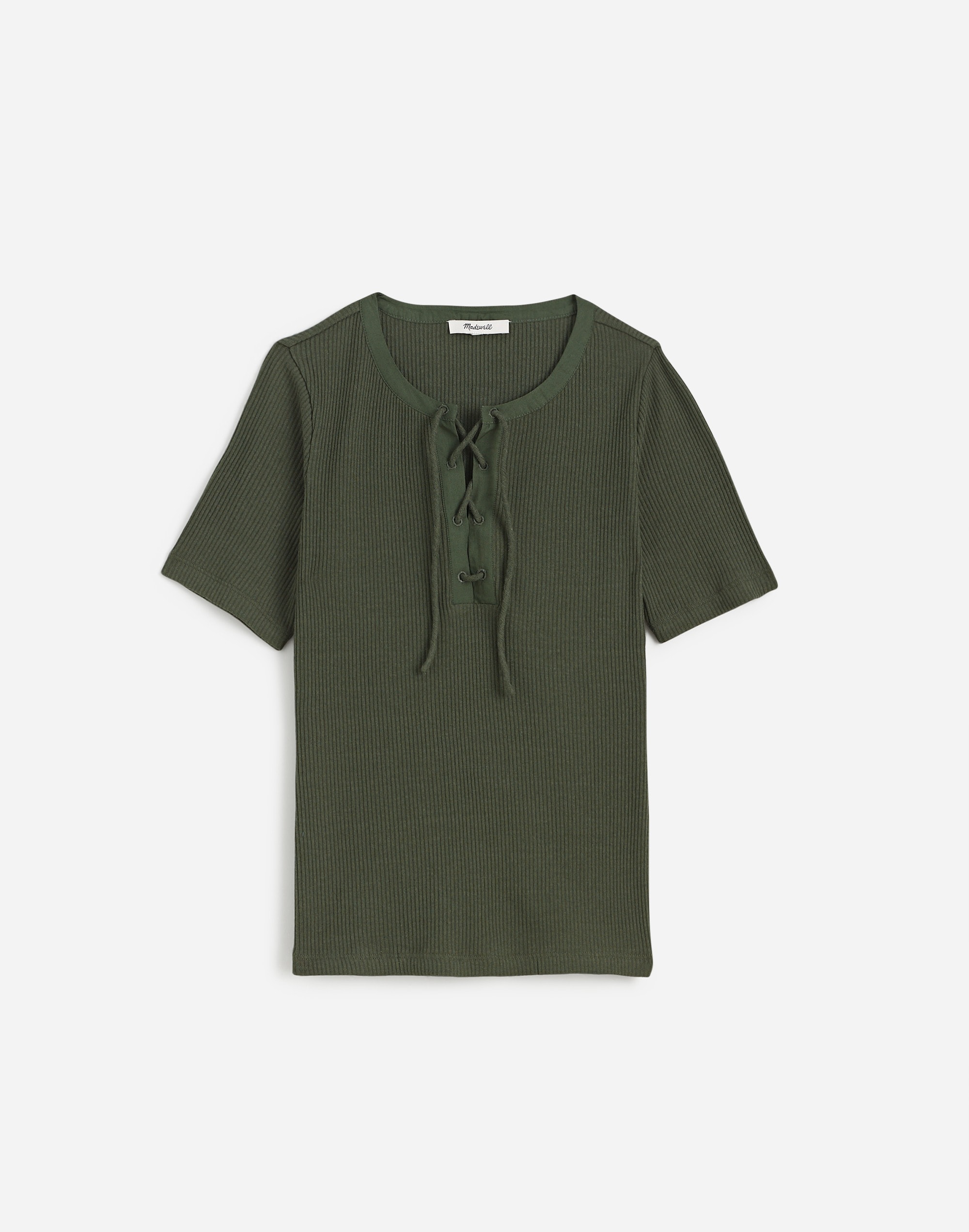 Ribbed Lace-Up Short-Sleeve Tee | Madewell