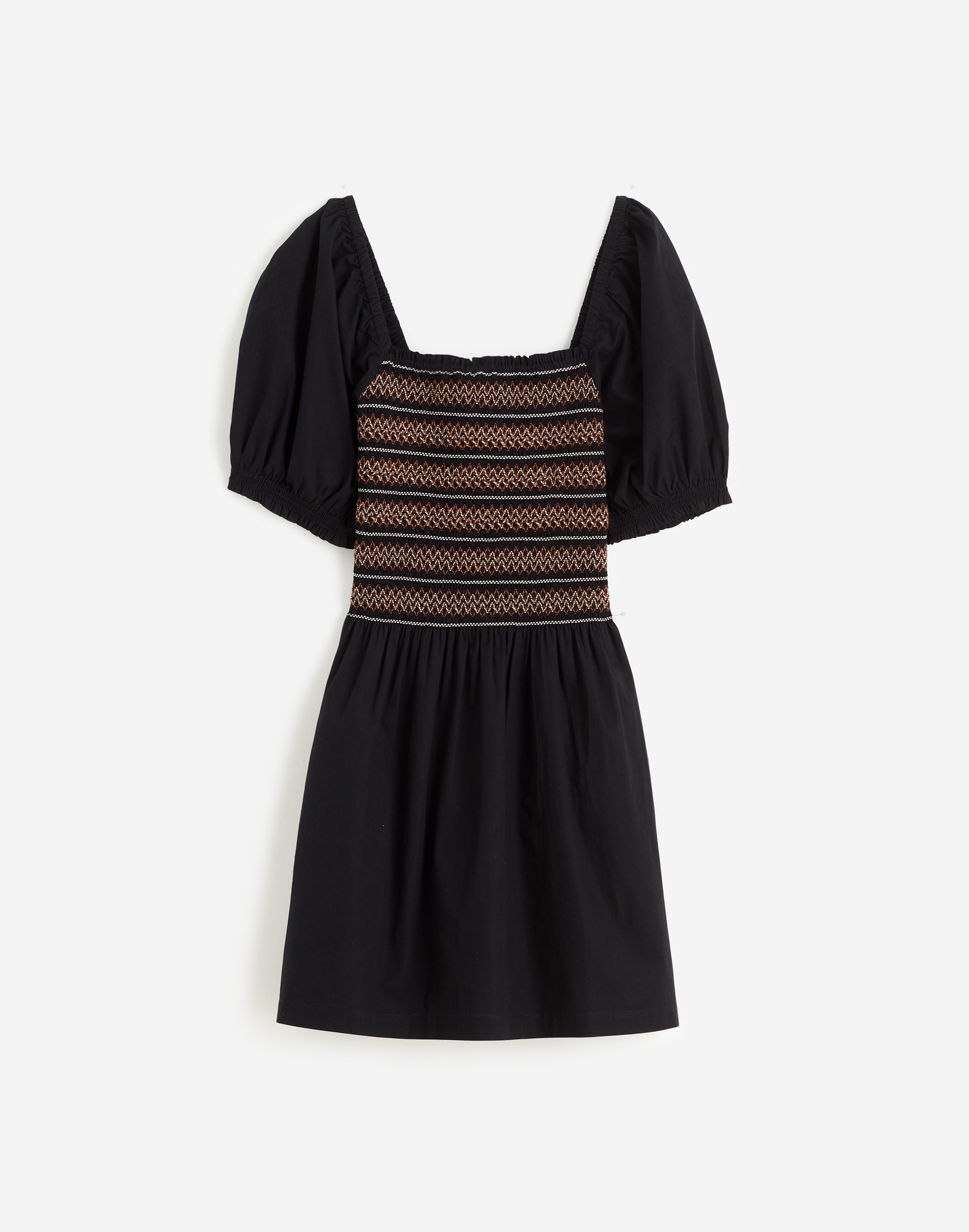 Poplin Puff-Sleeve Mini Dress