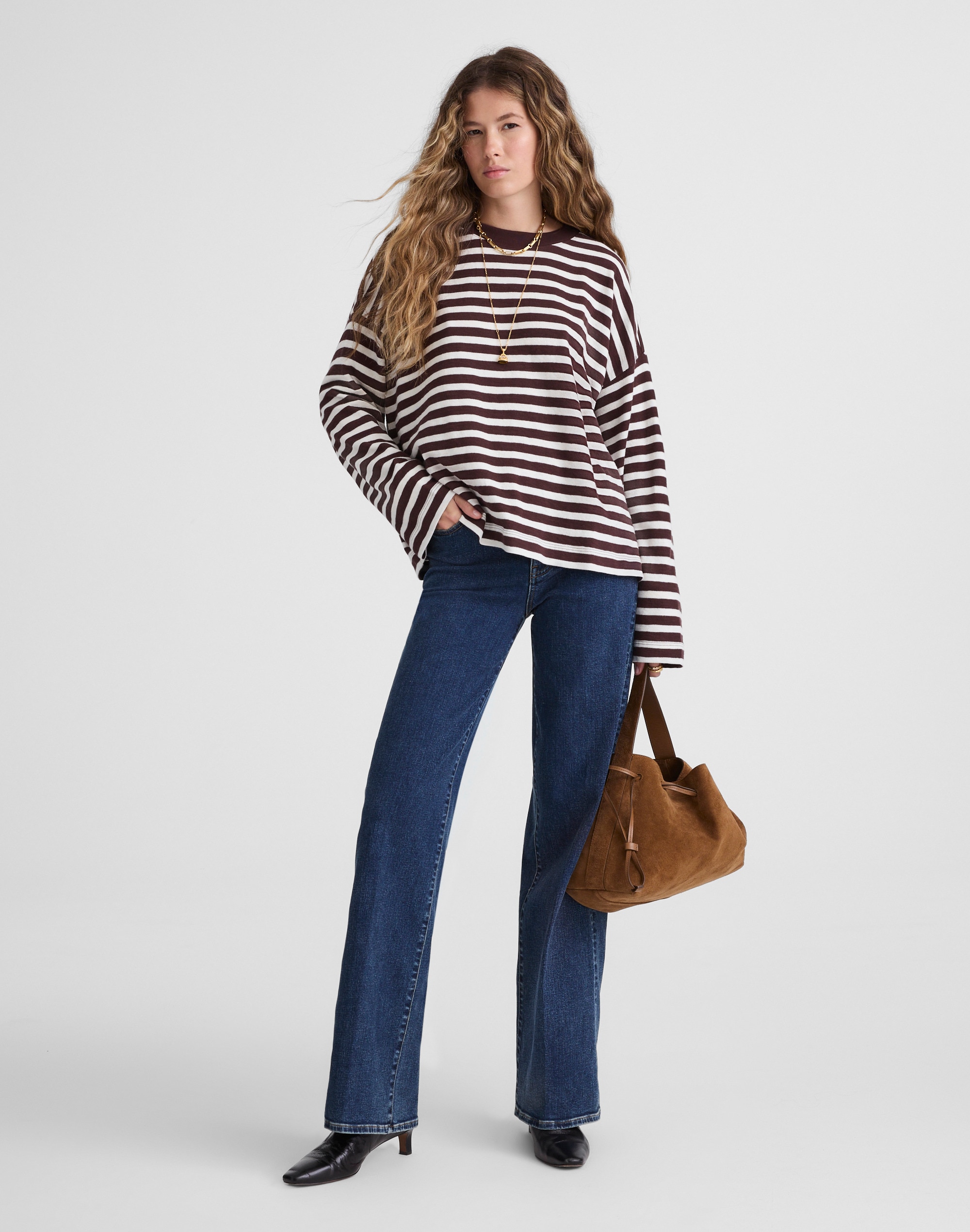 Easy Crewneck Long-Sleeve Tee in Sunday Slub - thumbnail 9