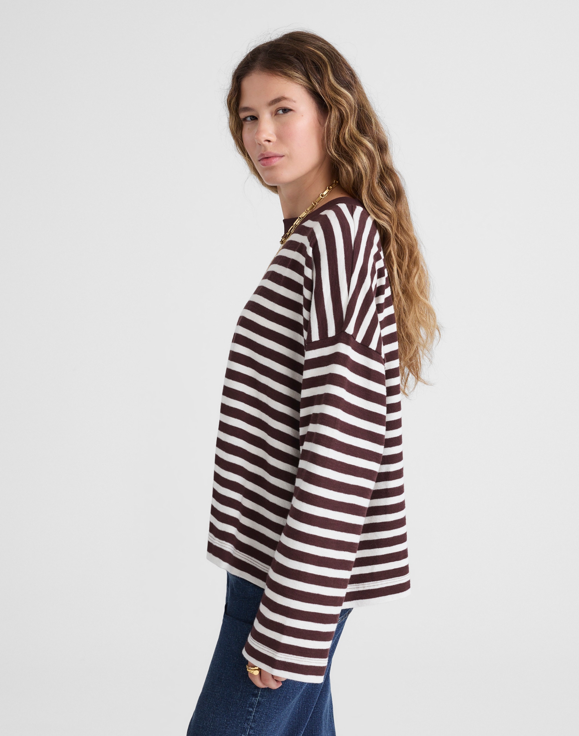 Easy Crewneck Long-Sleeve Tee in Sunday Slub - thumbnail 10
