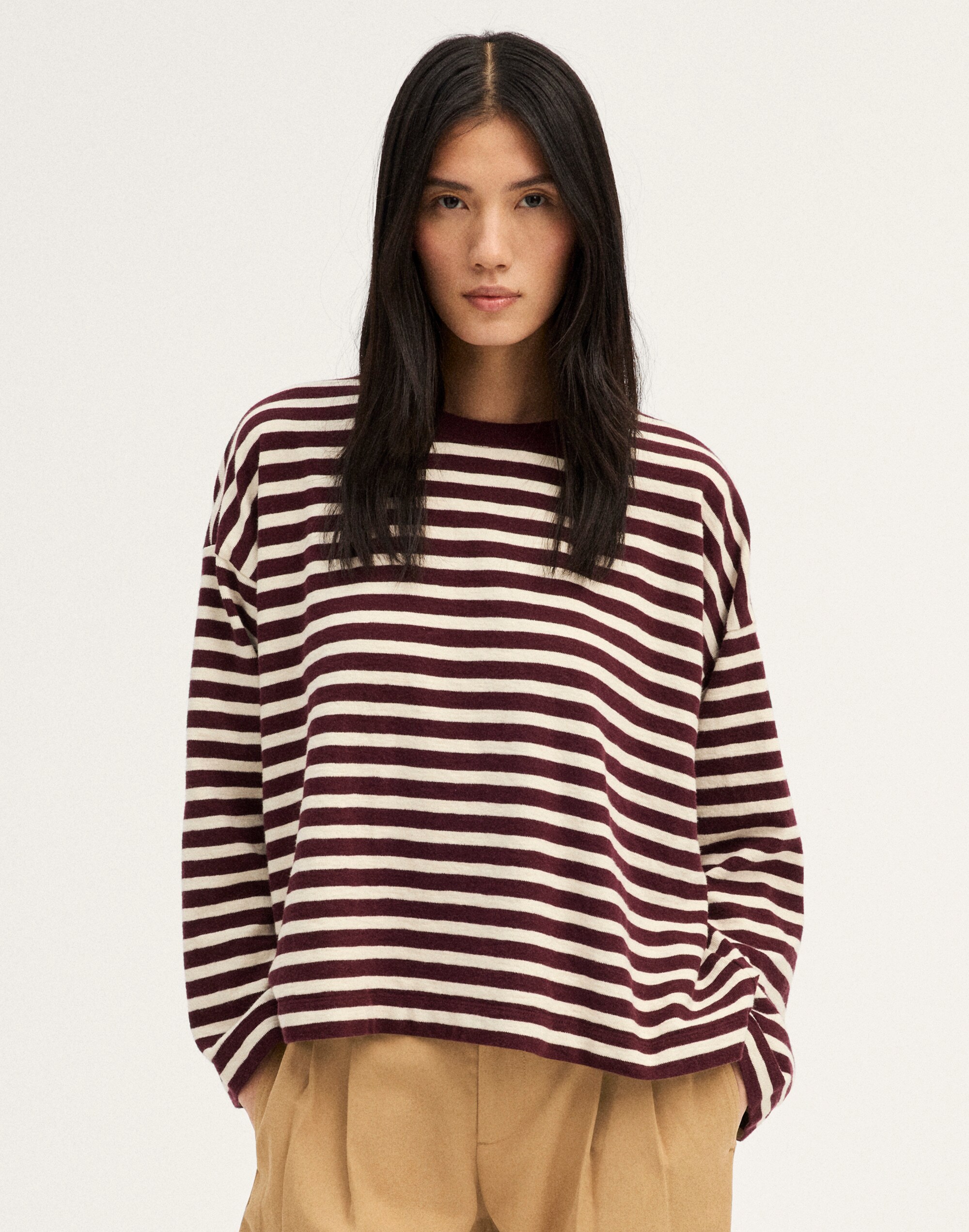 Easy Crewneck Long-Sleeve Tee in Sunday Slub