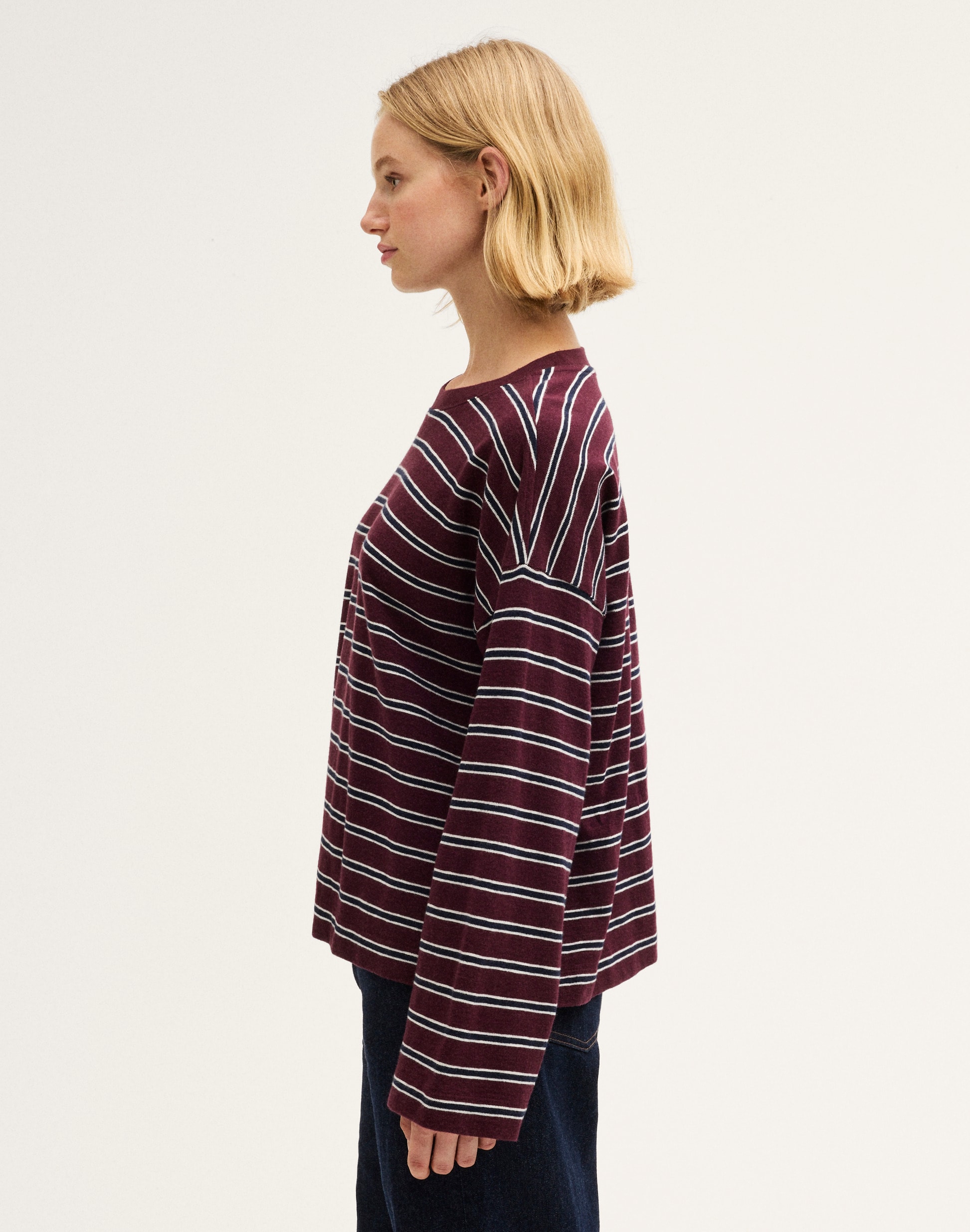 Easy Crewneck Long-Sleeve Tee in Sunday Slub