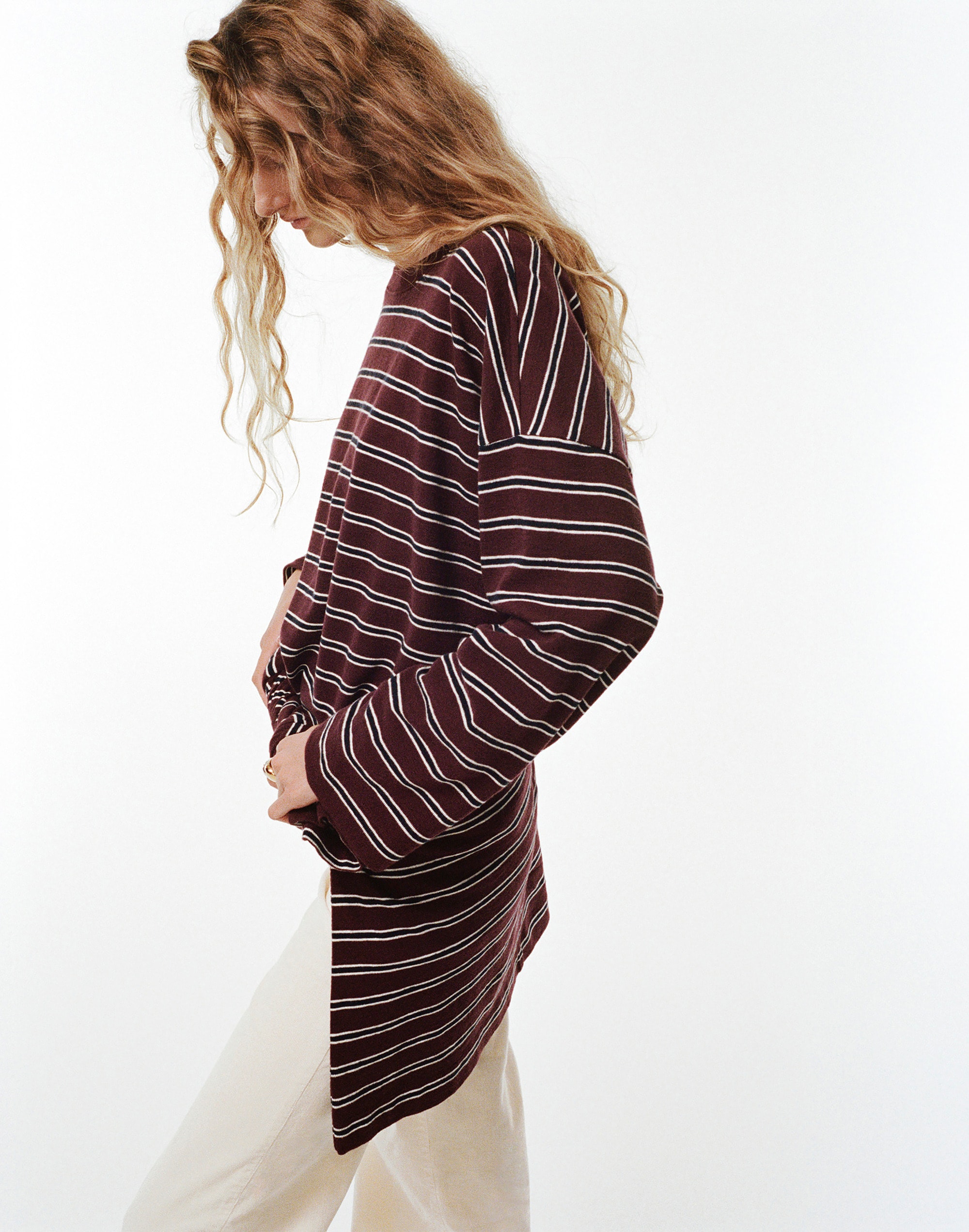Easy Crewneck Long-Sleeve Tee in Sunday Slub