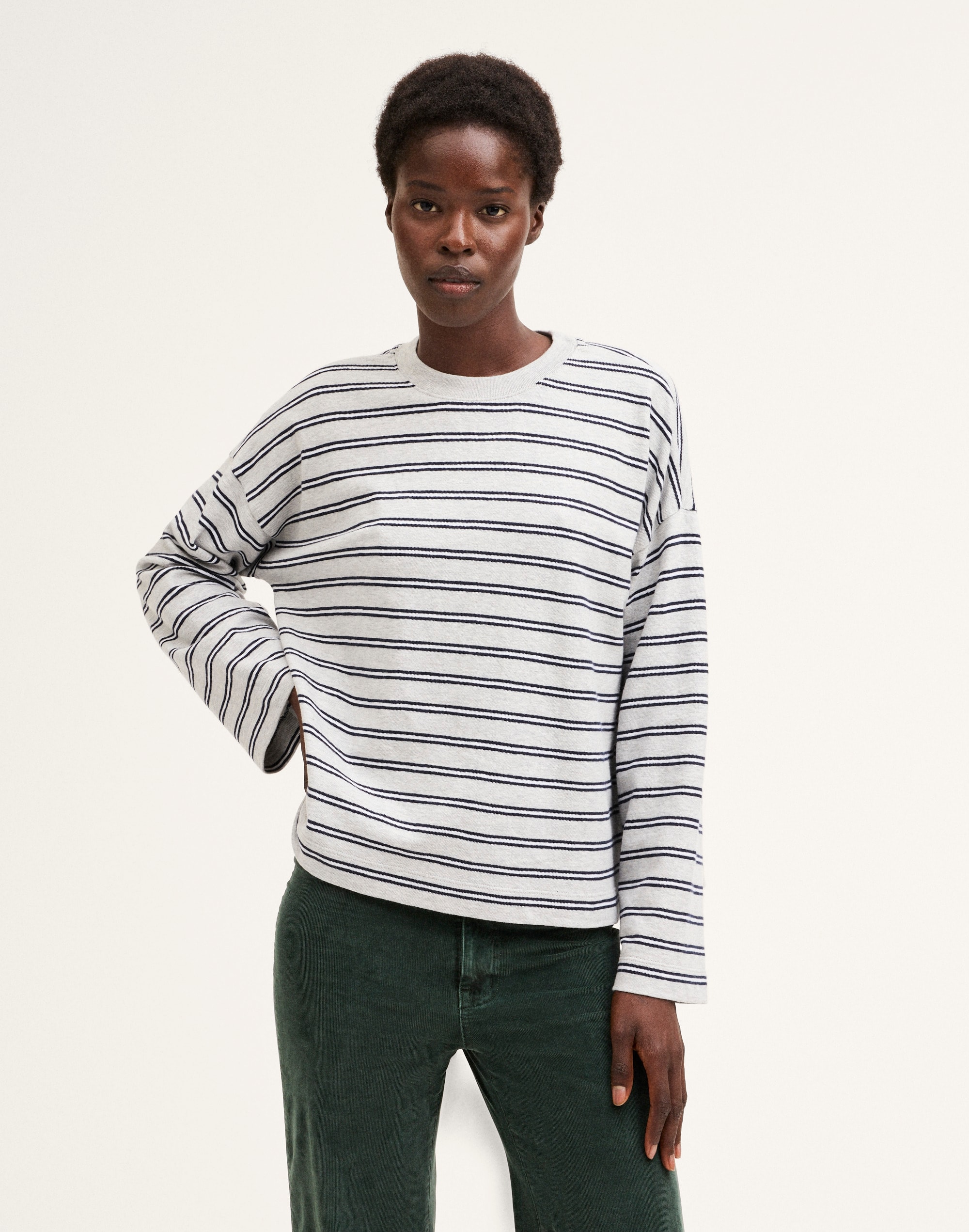 Easy Crewneck Long-Sleeve Tee in Sunday Slub