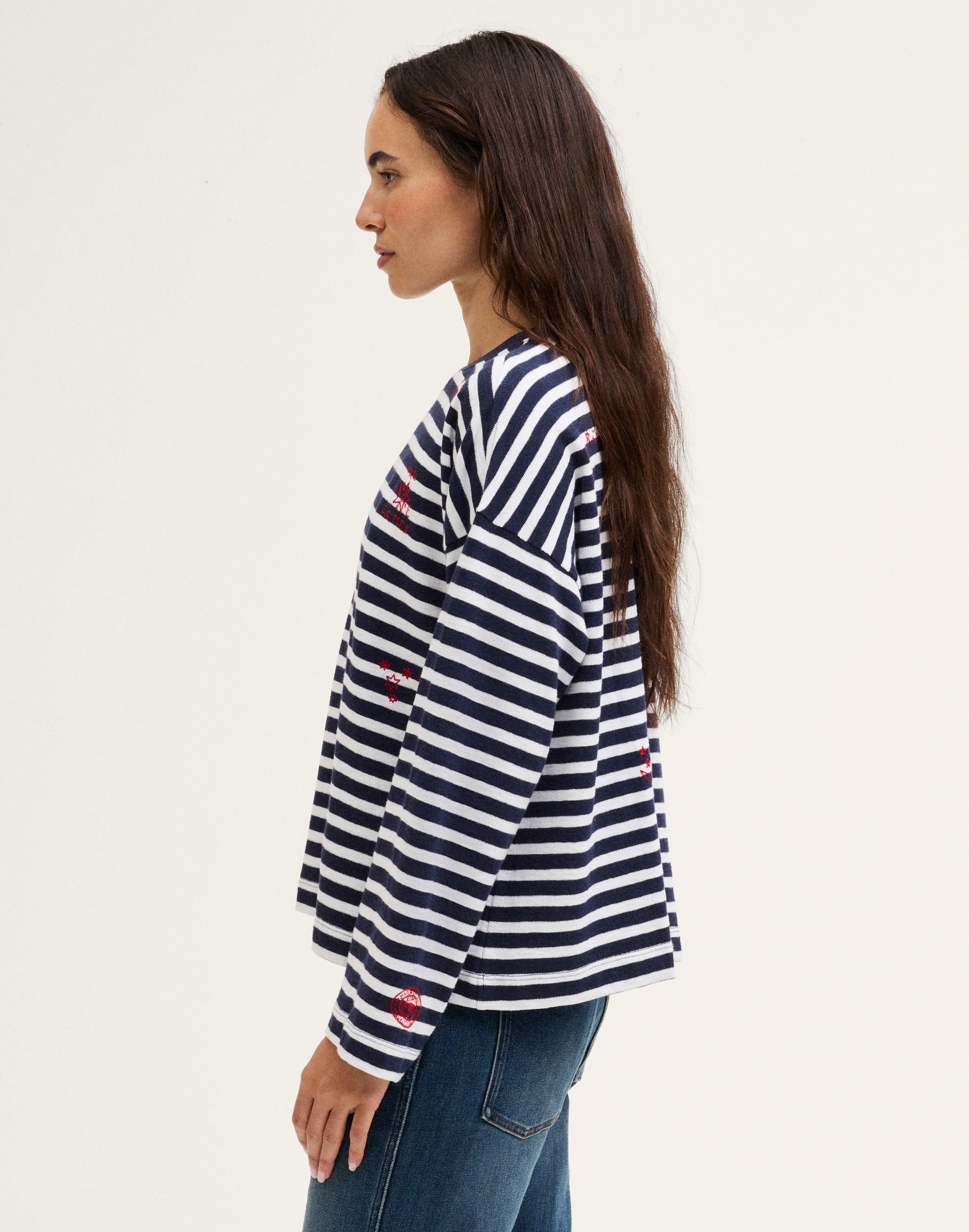 Easy Crewneck Long-Sleeve Tee in Sunday Slub
