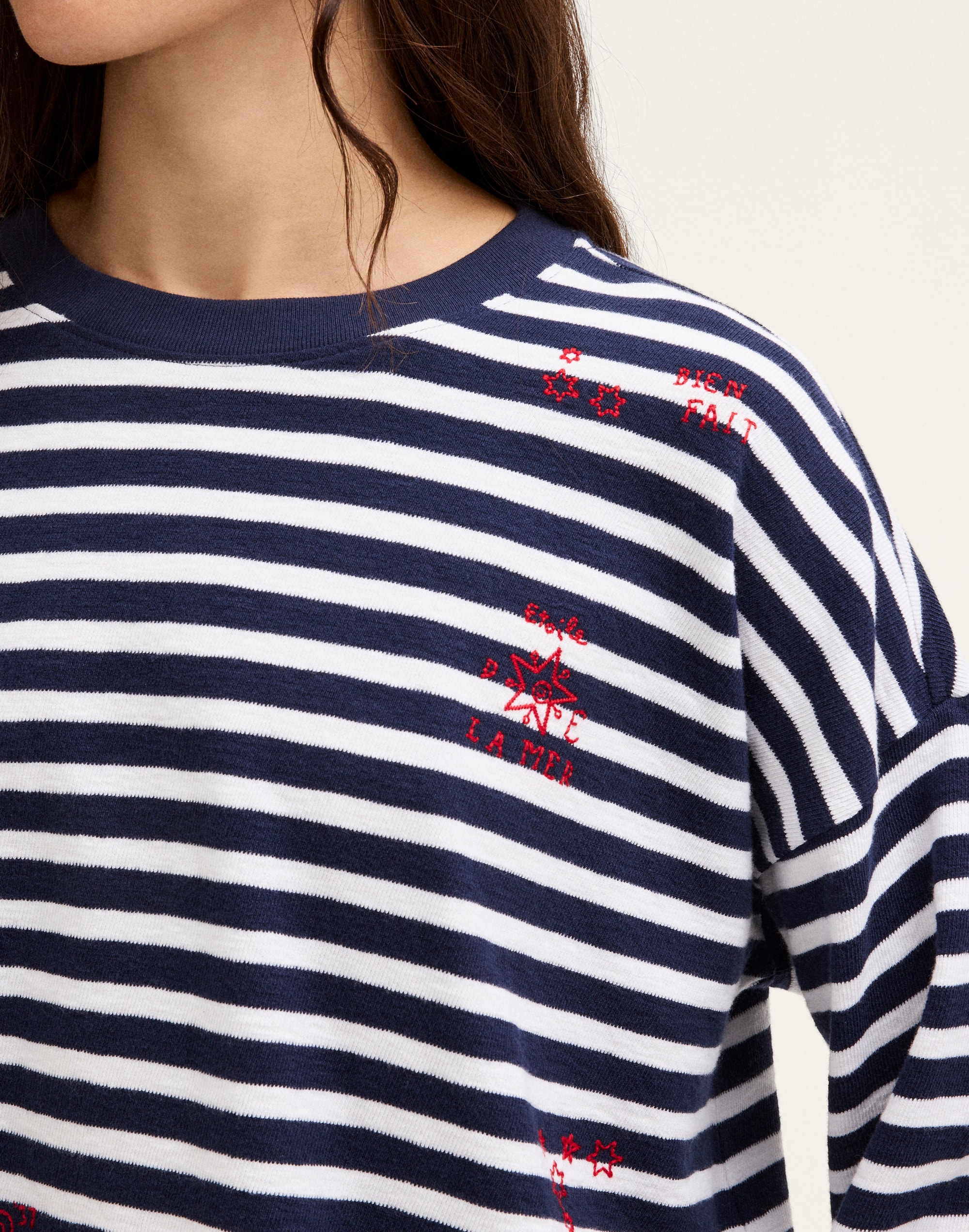 Easy Crewneck Long-Sleeve Tee in Sunday Slub