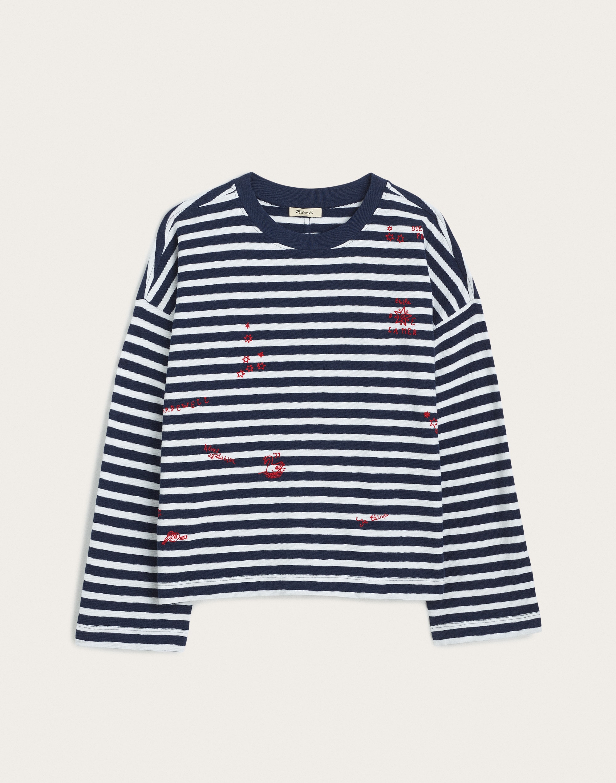 Easy Crewneck Long-Sleeve Tee in Sunday Slub