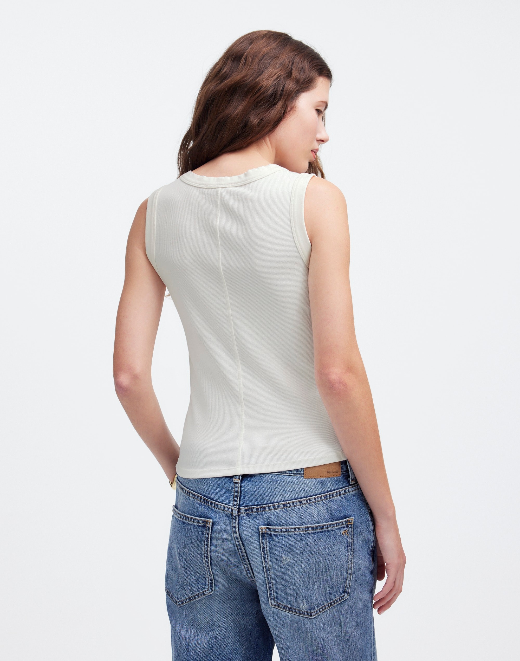 (Re)generative Cotton Ribbed High V-Neck Tank