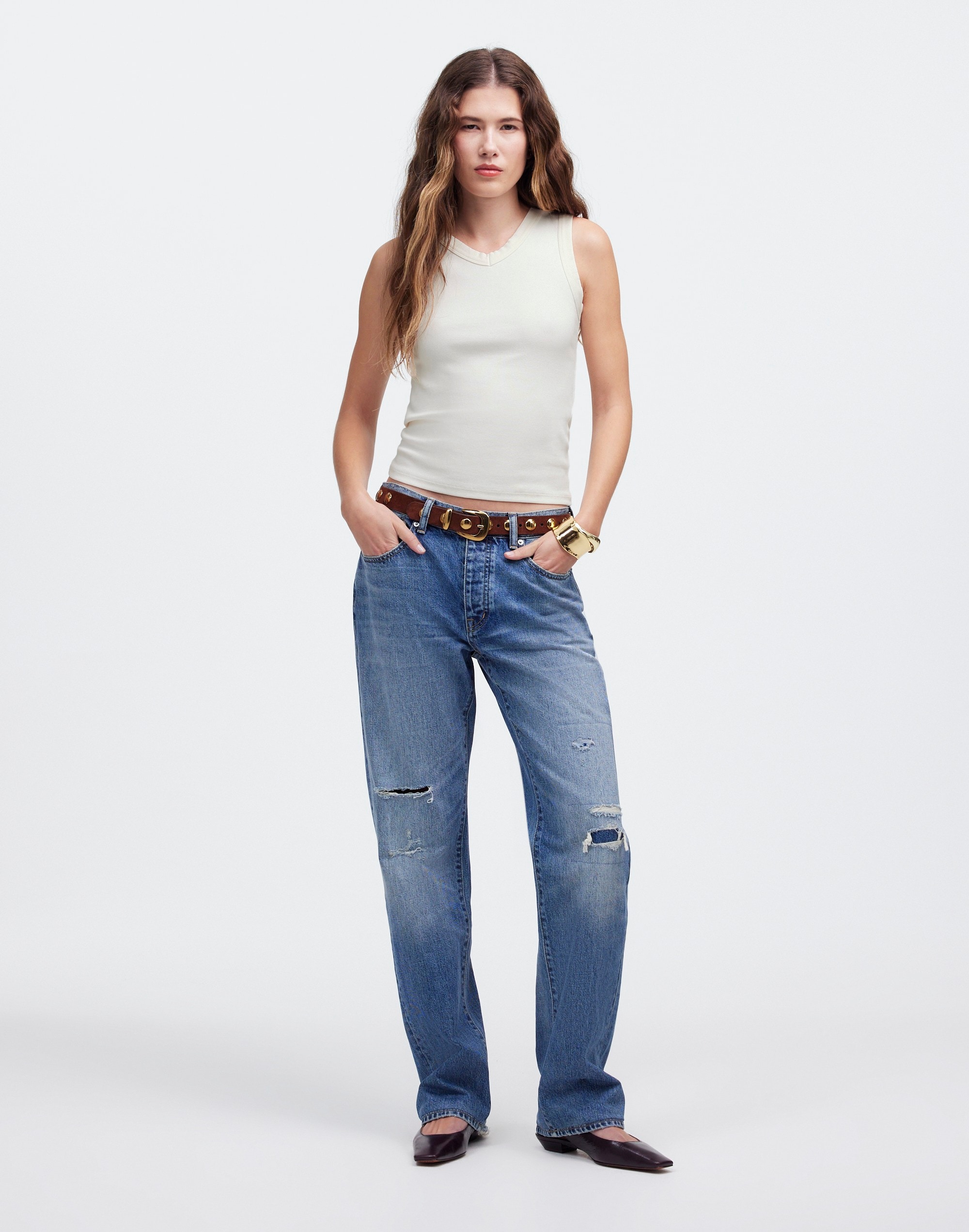 (Re)generative Cotton Ribbed High V-Neck Tank