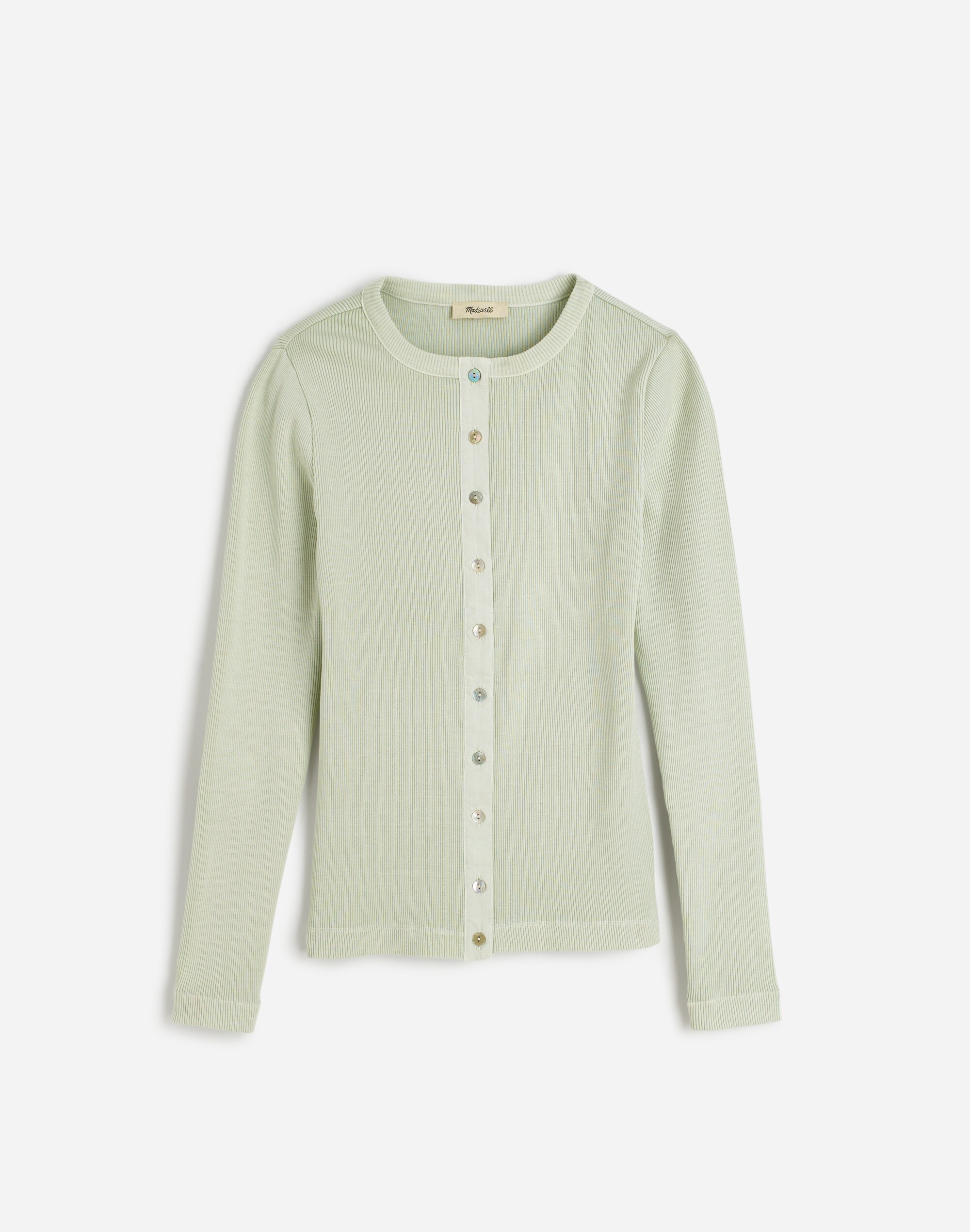 Garment-Dyed Ribbed Cardigan Tee