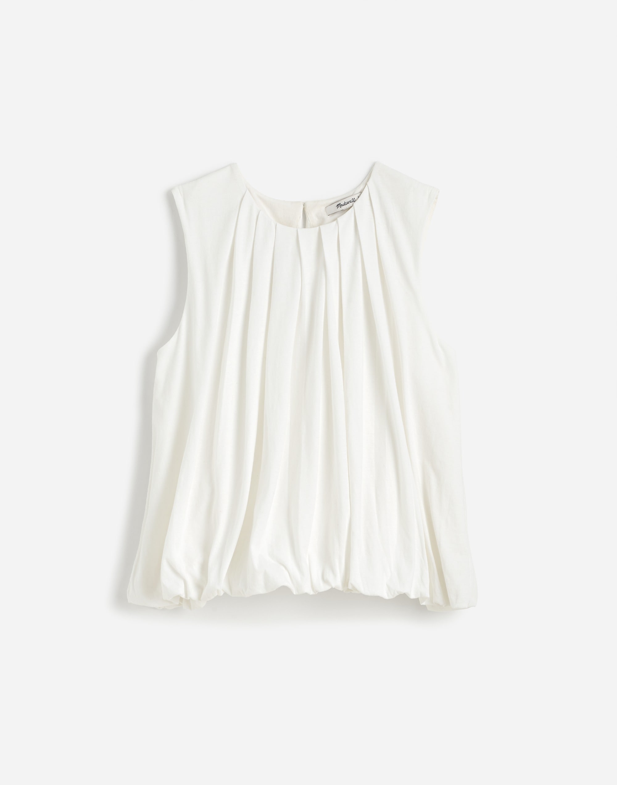 Sleeveless Crewneck Bubble Top