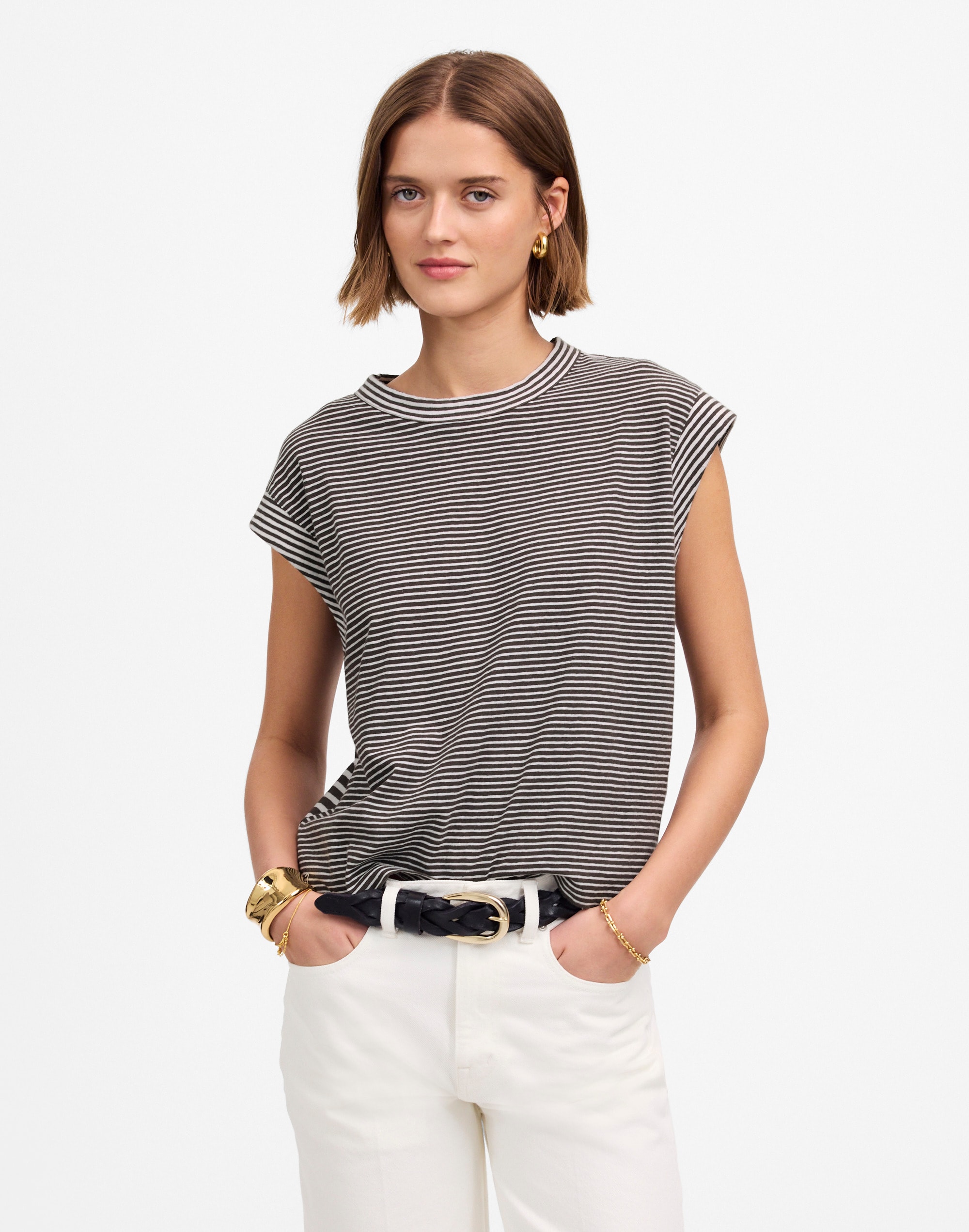 Boxy Muscle Tee in Stripe