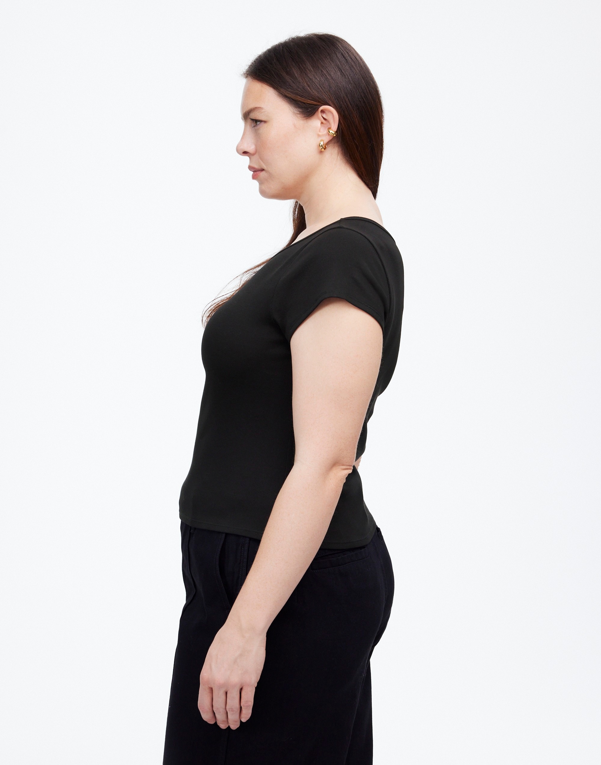 (Re)generative Cotton Ribbed Cap-Sleeve Tee